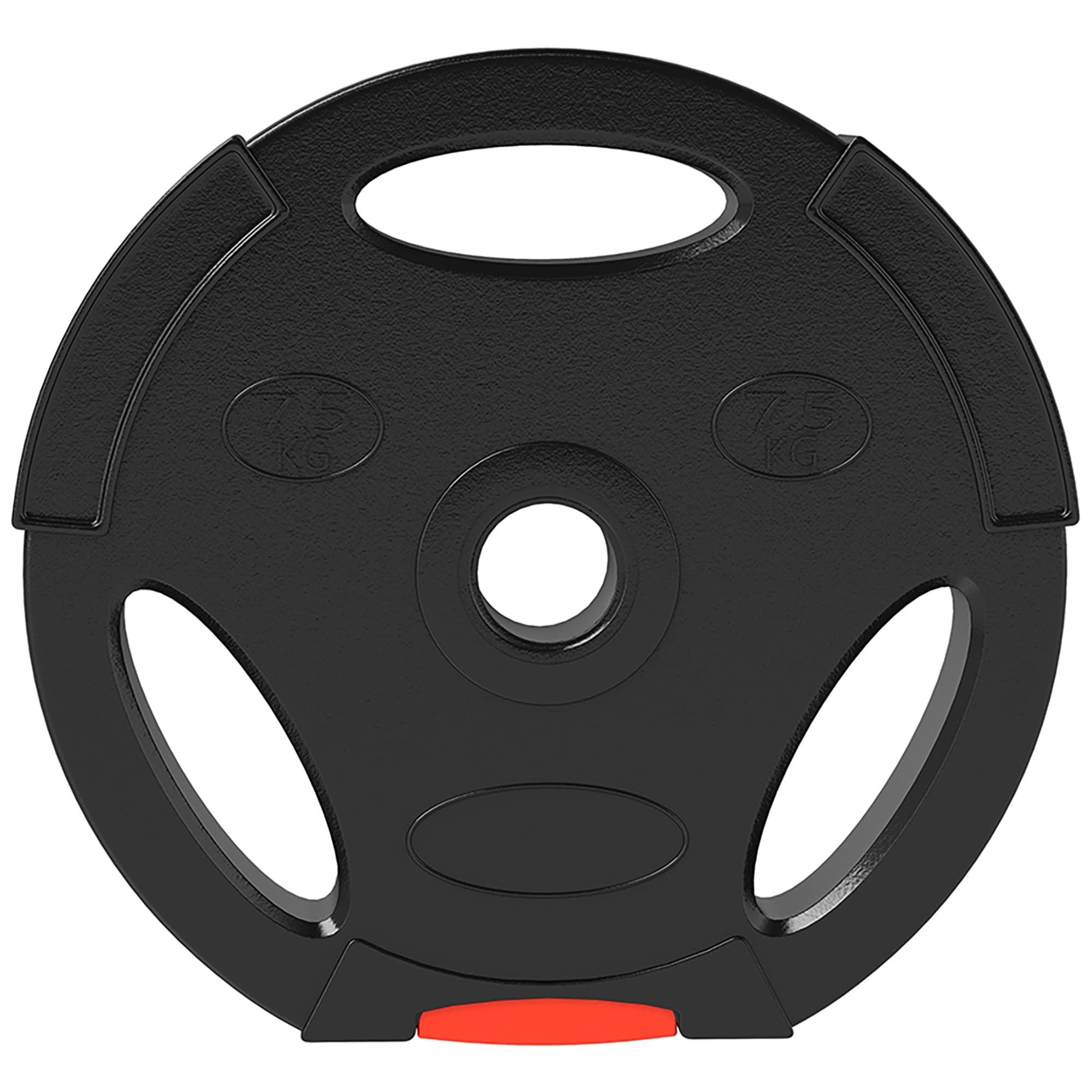 SPORTNOW Disques de poids, plaques de poids 2 x 5 kg et 2 x 7,5 kg, à trois poignées avec trous de Ø 25 mm, noir