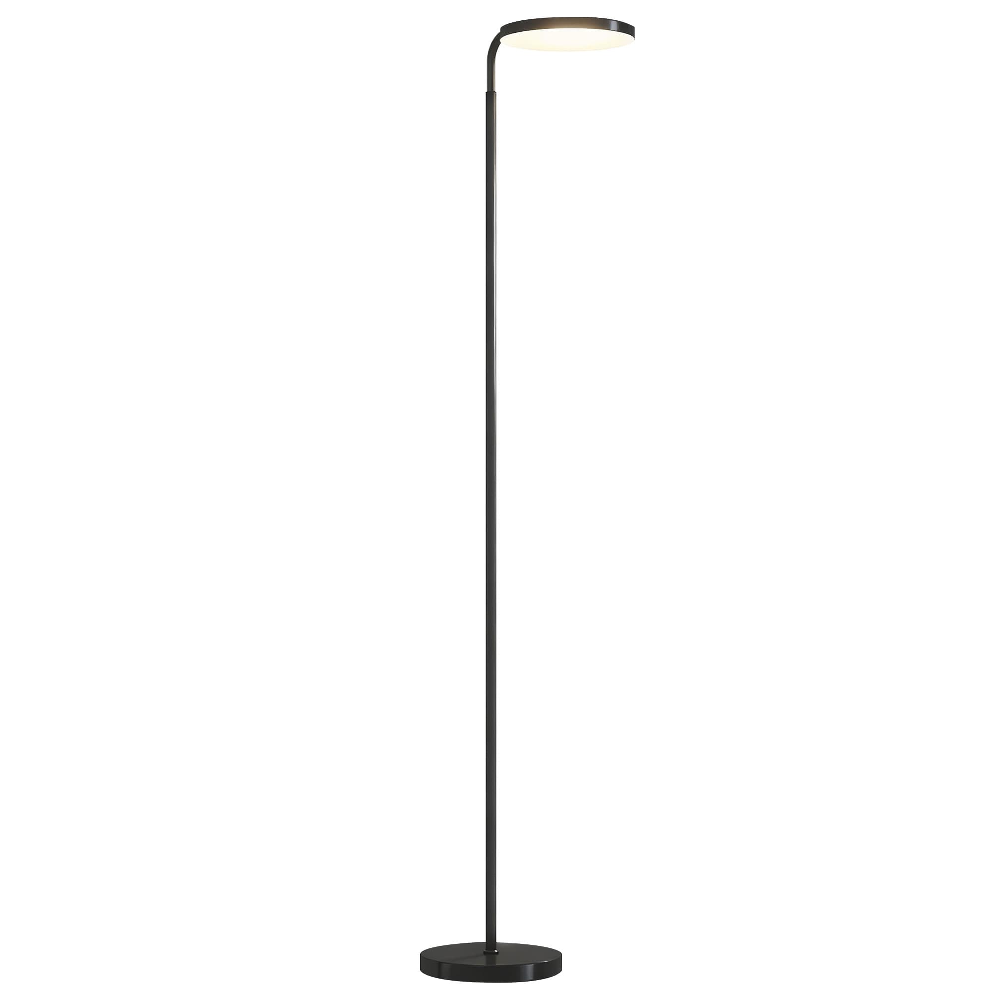 HOMCOM Lampadaire LED, lampe sur pied à intensité variable, tête rotative 350 °, télécommande magnétique, 41x25x177cm, noir