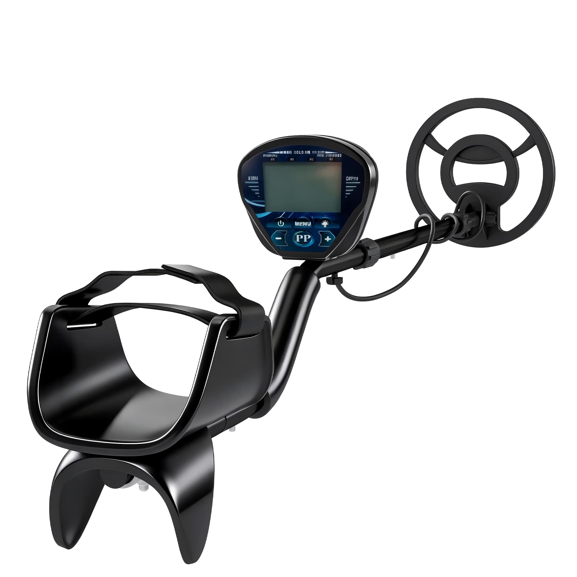 Outsunny Détecteur de métaux pour adultes, bobine de recherche étanche IP68 avec écran LCD, détecteur d'or à 3 modes avec pelle