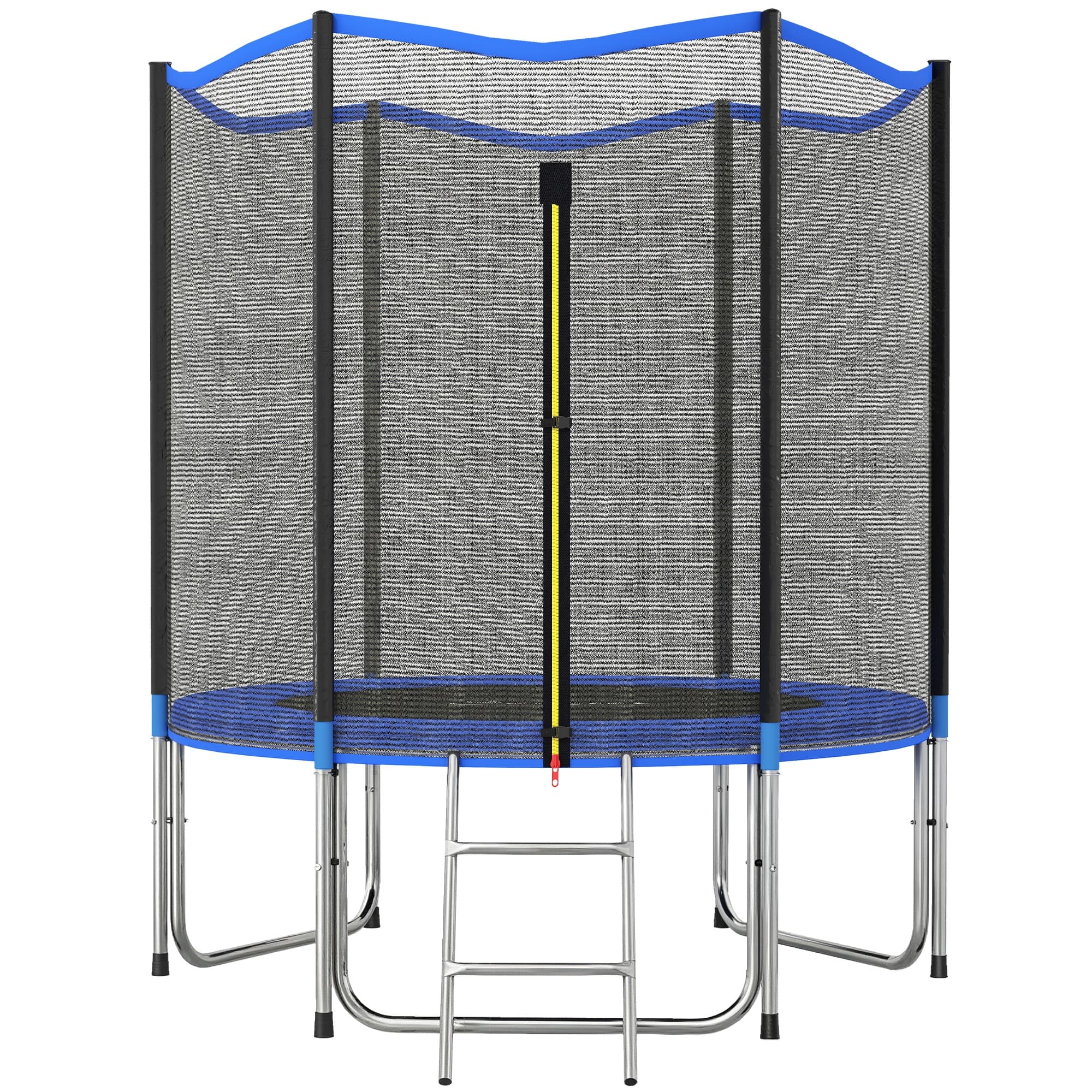SPORTNOW Trampoline Extérieur Trampoline de Jardin Enfants et Adultes 6 Poteaux au Sol Charge 80kg 36 Ressorts Ø183cm Bleu
