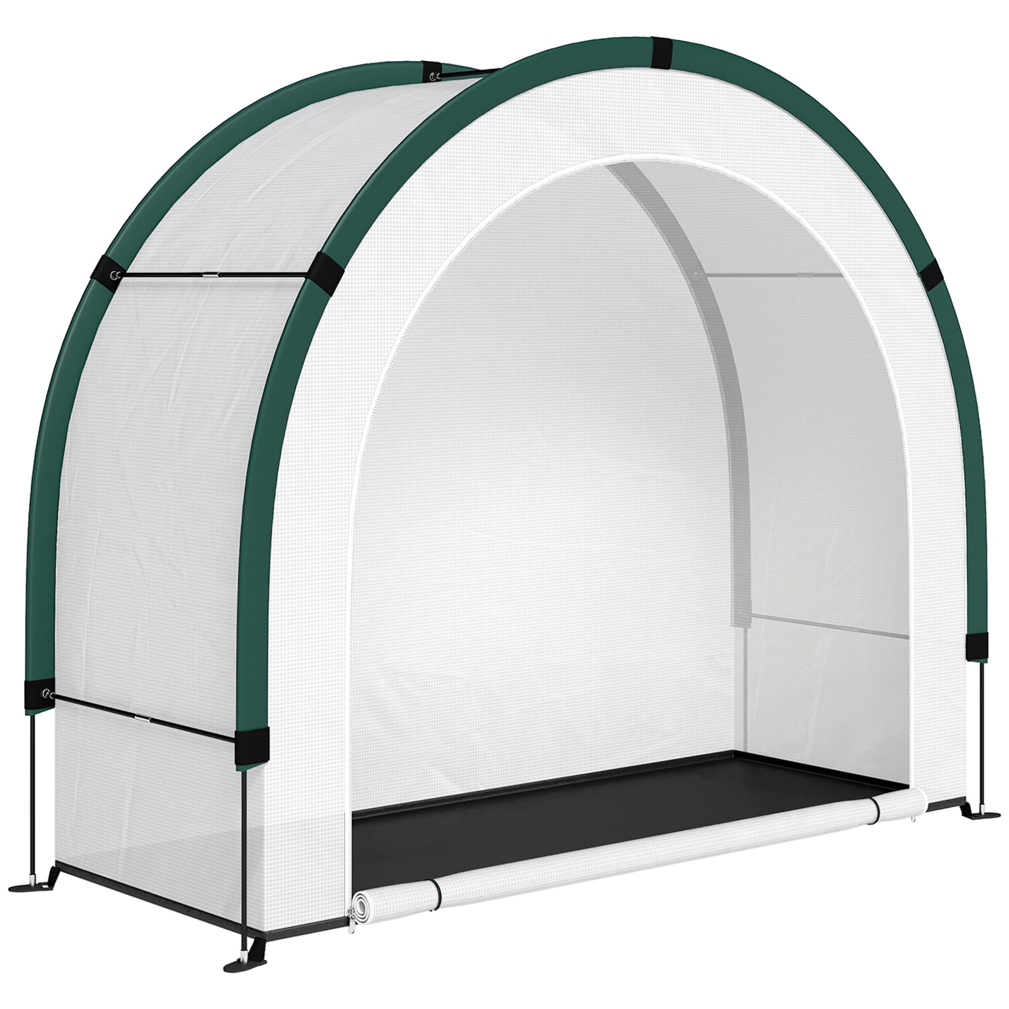 Outsunny Serre de Jardin Pliable et Portable, Petite Serre de Balcon en Bâche PE et Porte Zippée, 200 x 80 x 164 cm, Vert