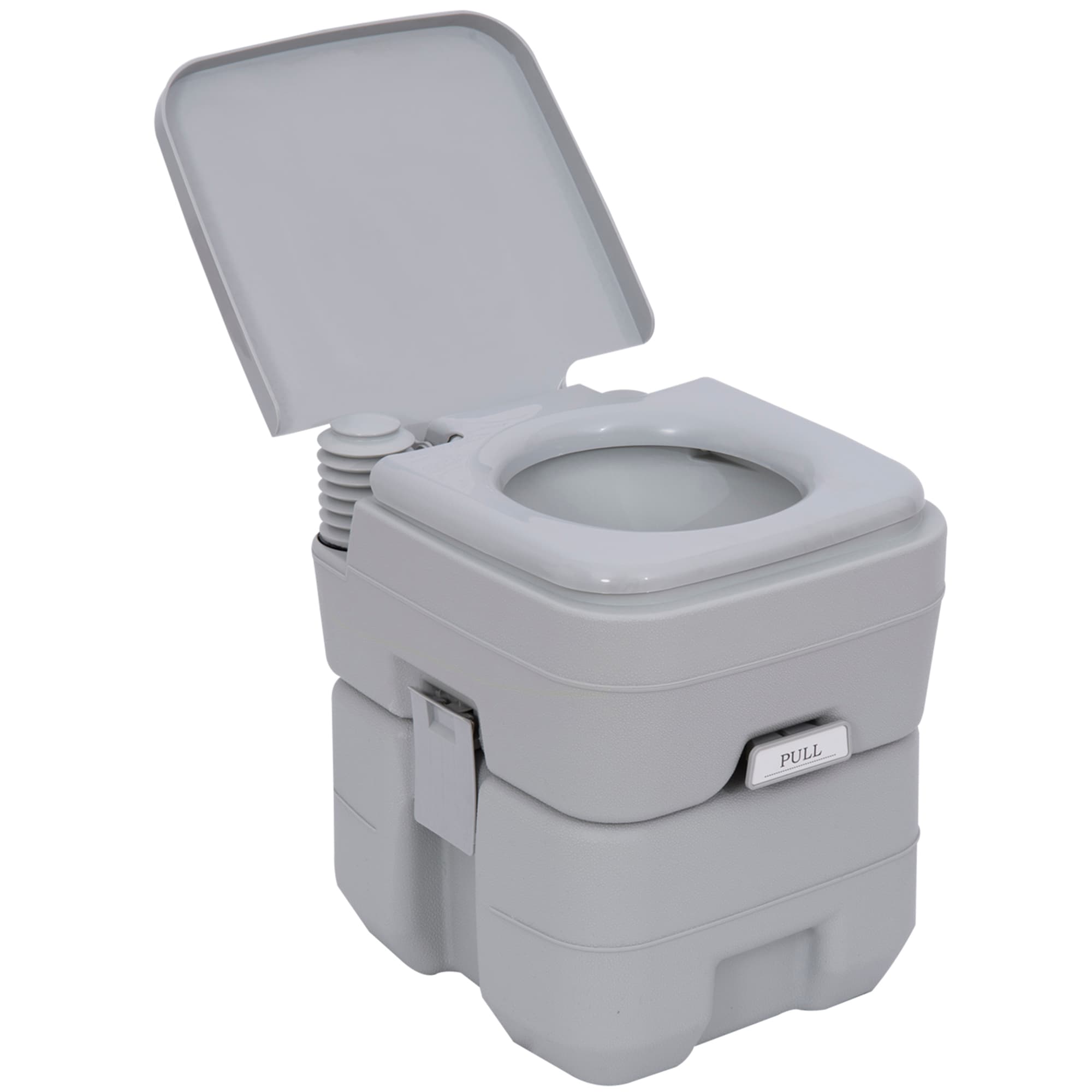 Outsunny Toilette Portable Camping Toilette de camping avec Couvercle et 2 Réservoirs Amovibles, 35,5 × 41 × 42,5 cm, gris