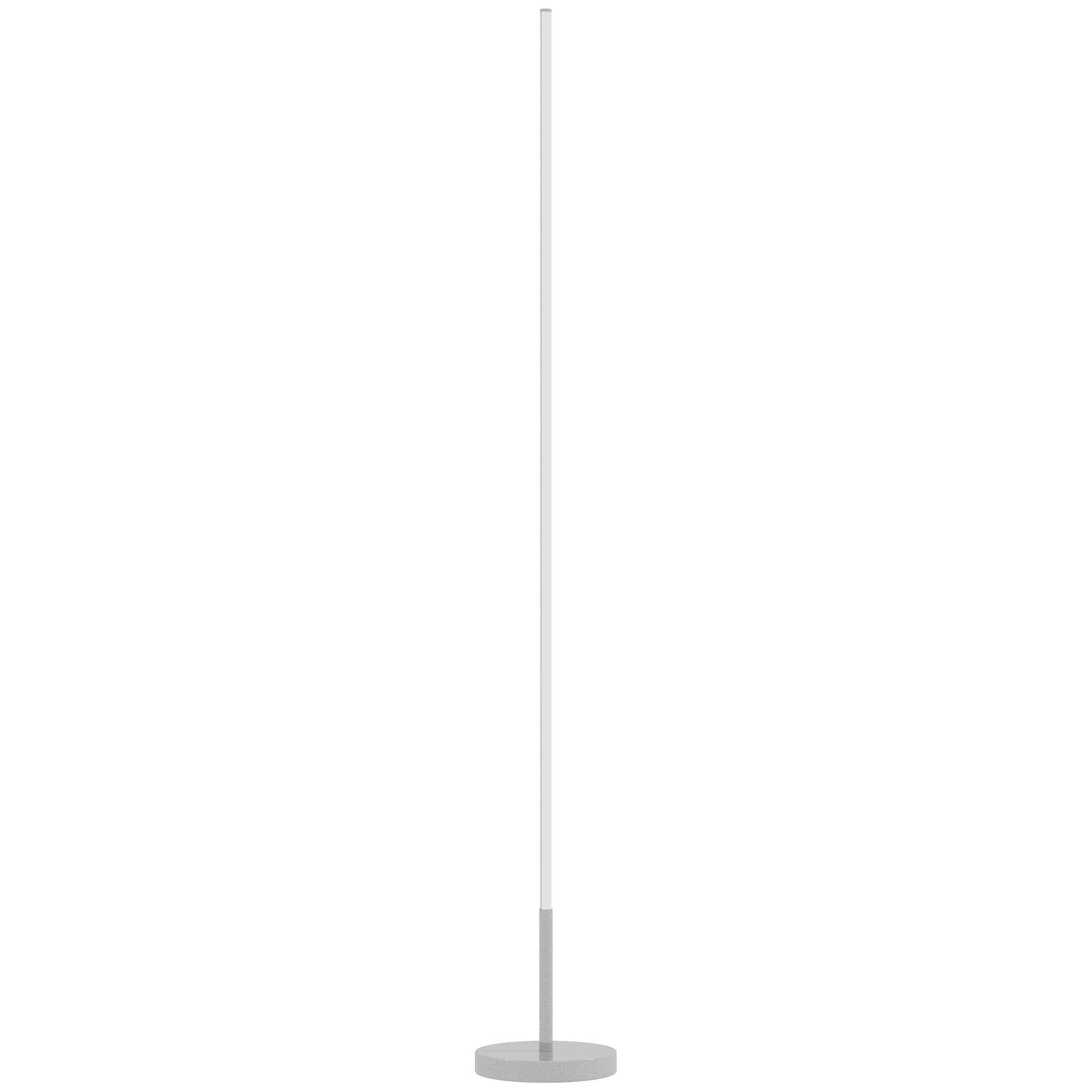 HOMCOM Lampadaire LED, lampadaire sur pied salon à intensité variable, télécommande, interrupteur à pied, Ø20x150cm, argent