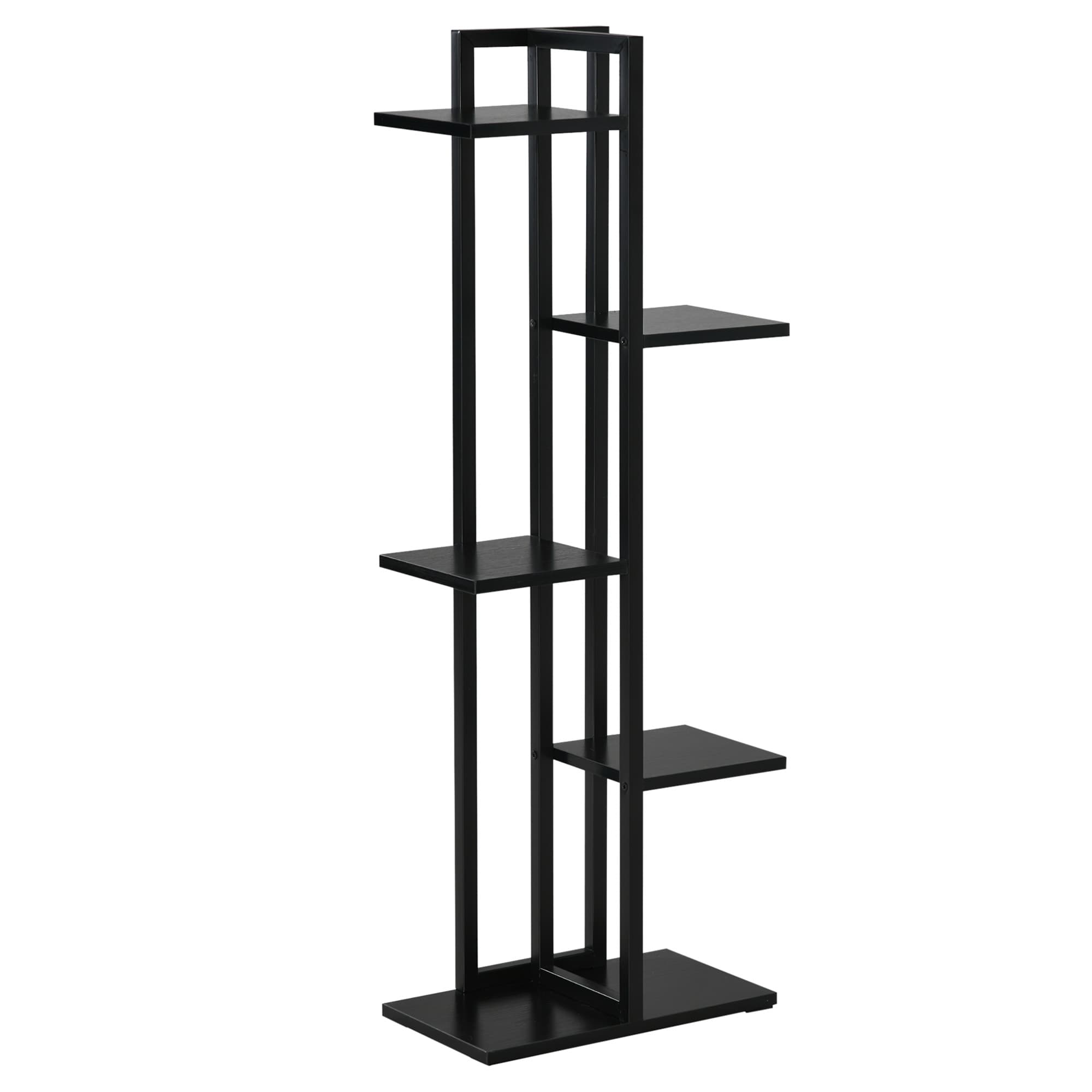 Outsunny Étagère à fleurs en acier 5 niveaux intérieur et extérieur support de plantes pour jardin balcon salon 40x22x113cm noir