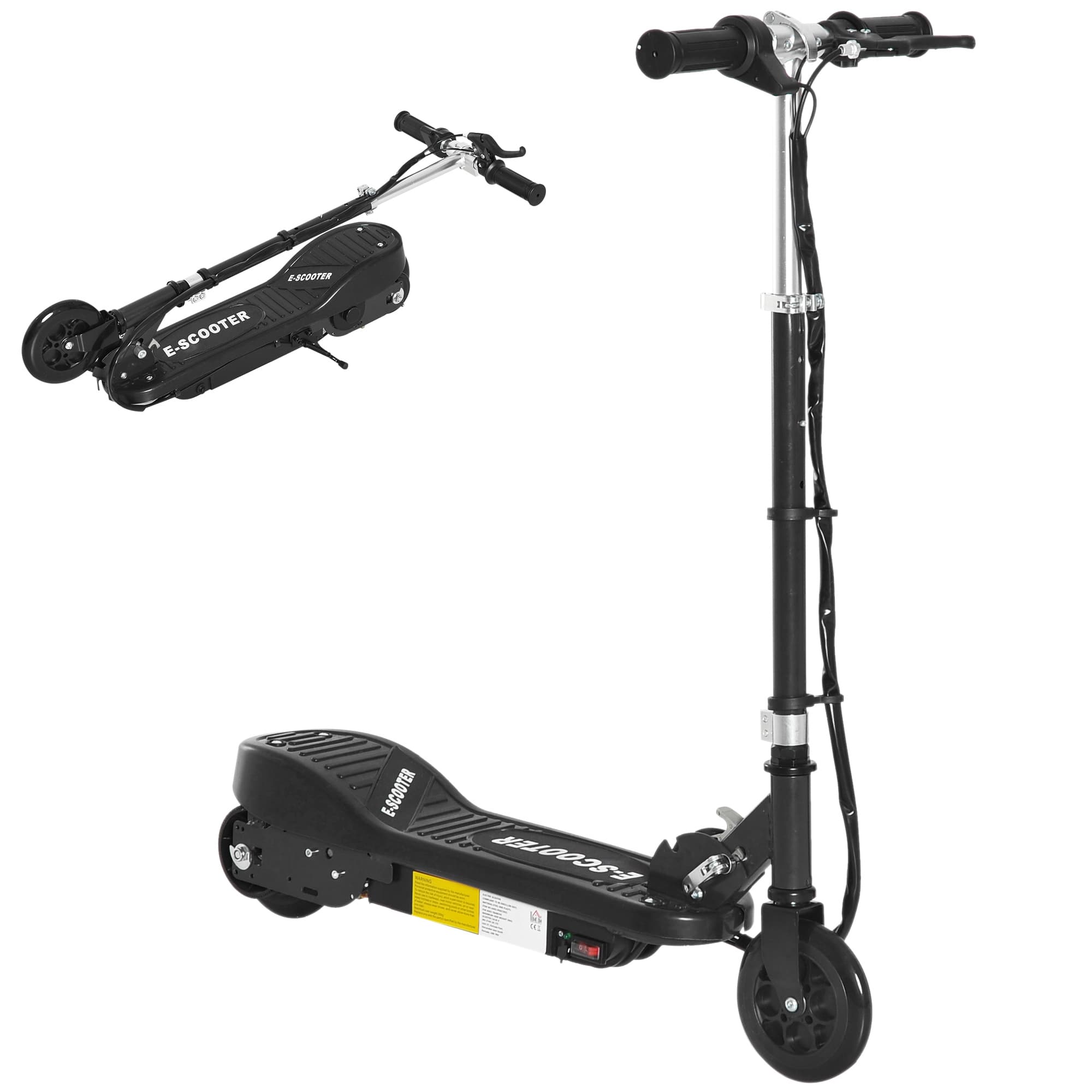 Homcom Trottinette Electrique pour Enfants +7 Ans Trottinette Pliante 50 kg 74x36x73-91 cm Noir