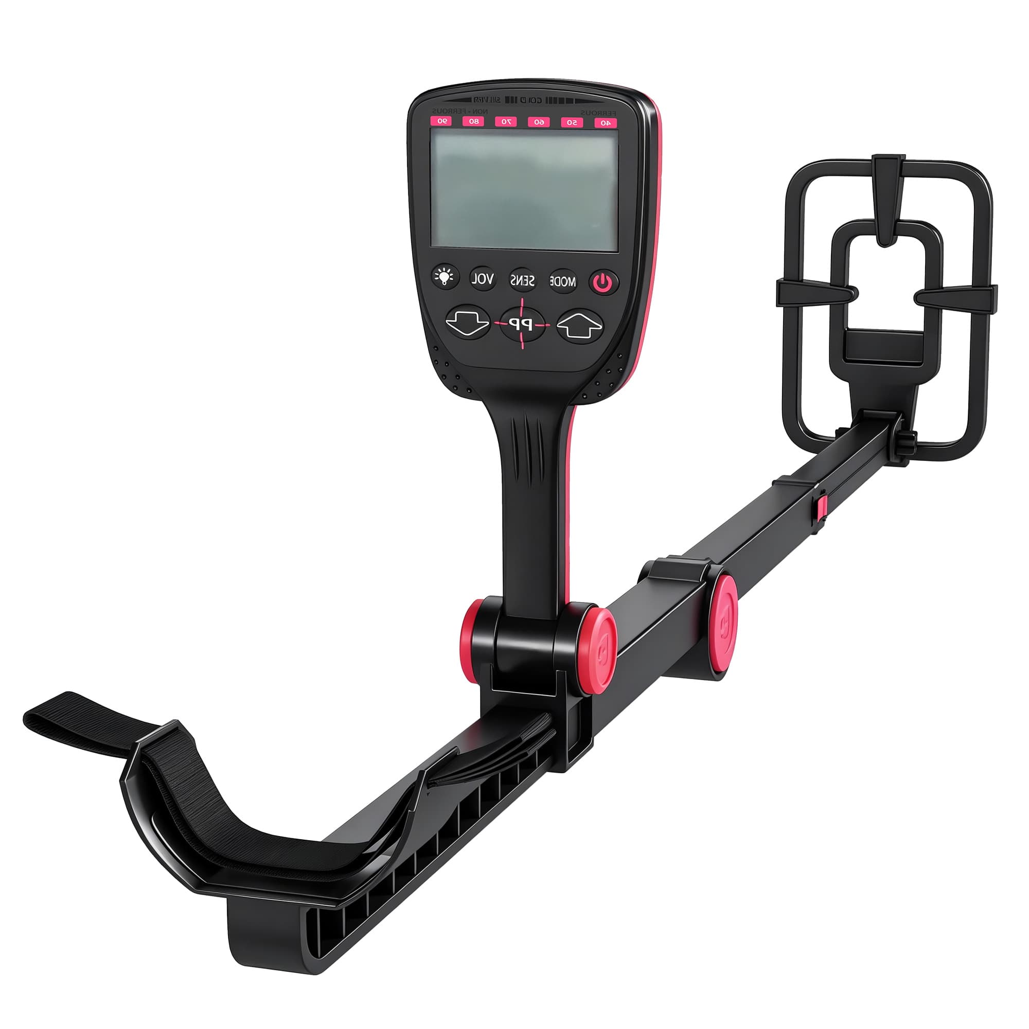 Outsunny Détecteur de Métaux, Bobine Étanche IP68 avec Écran LCD, 4 Modes, Haute Précision Hauteur Réglable, 139x26x30cm, Noir