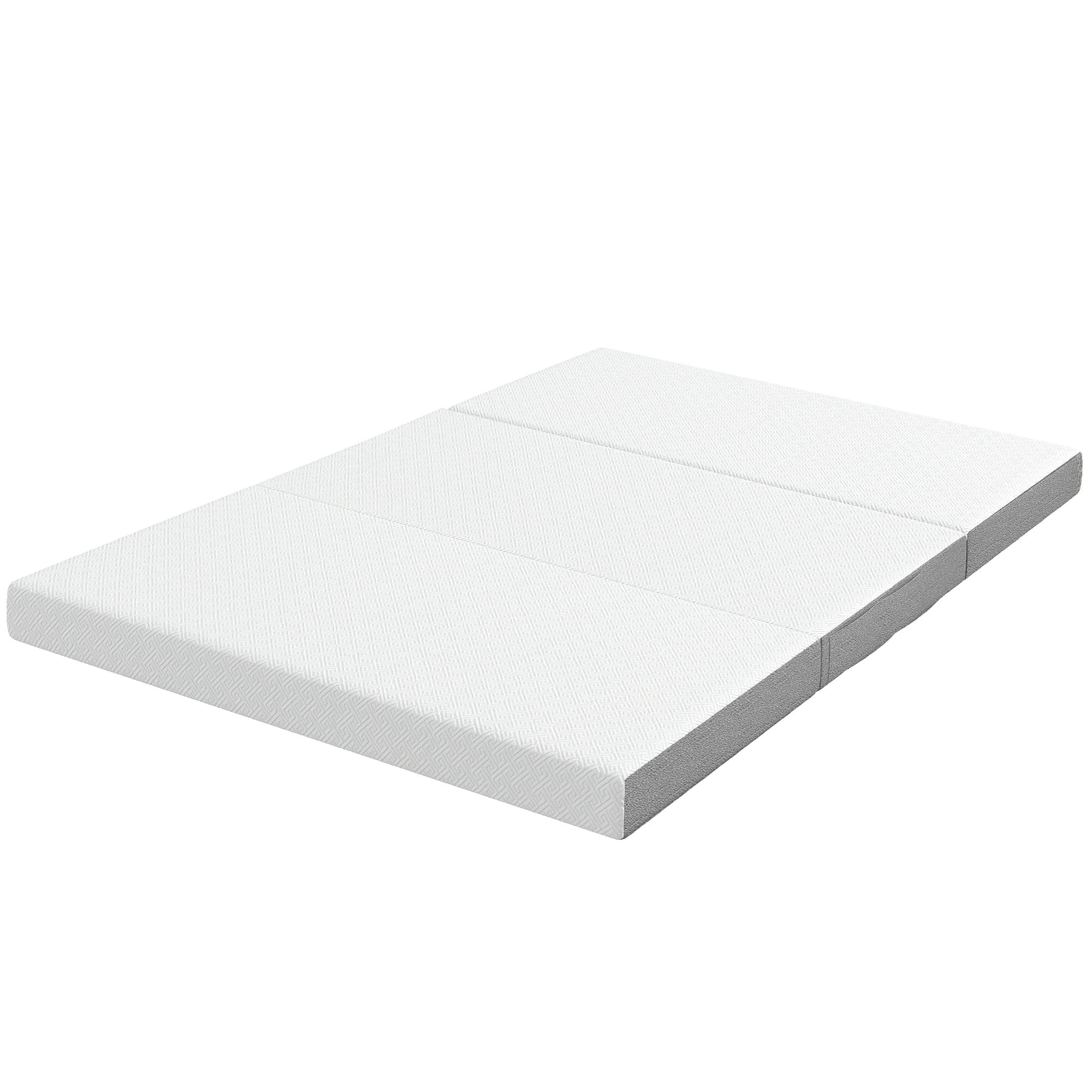 HOMCOM Matelas Pliable 195x120 cm, 10 cm, Housse Lavable, Idéal pour Invités/Camping