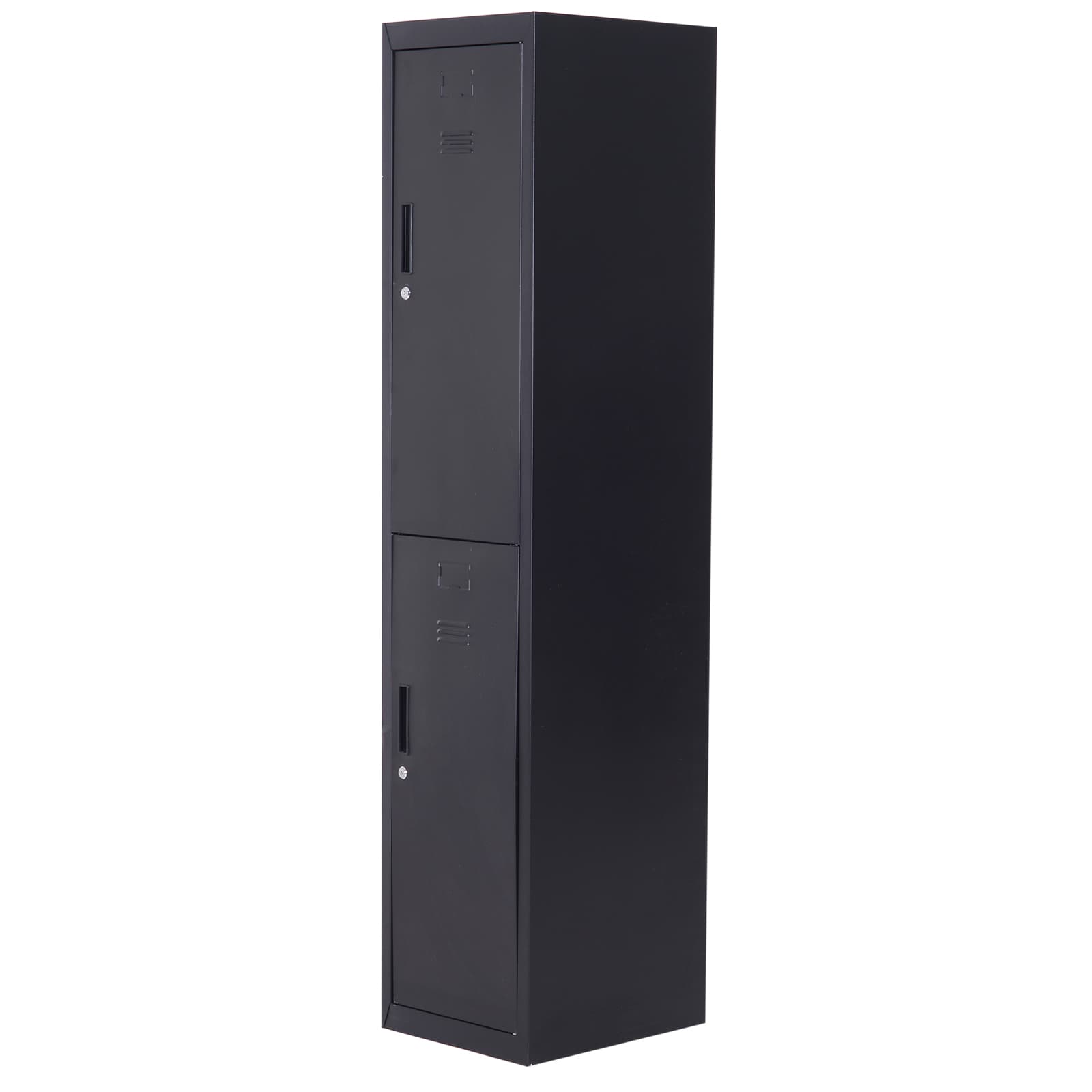 Vinsetto Armoire à casiers à 4 niveaux, casier vestiaire métallique avec 2 portes verrouillables à 2 clés, 38x46x180cm, noir