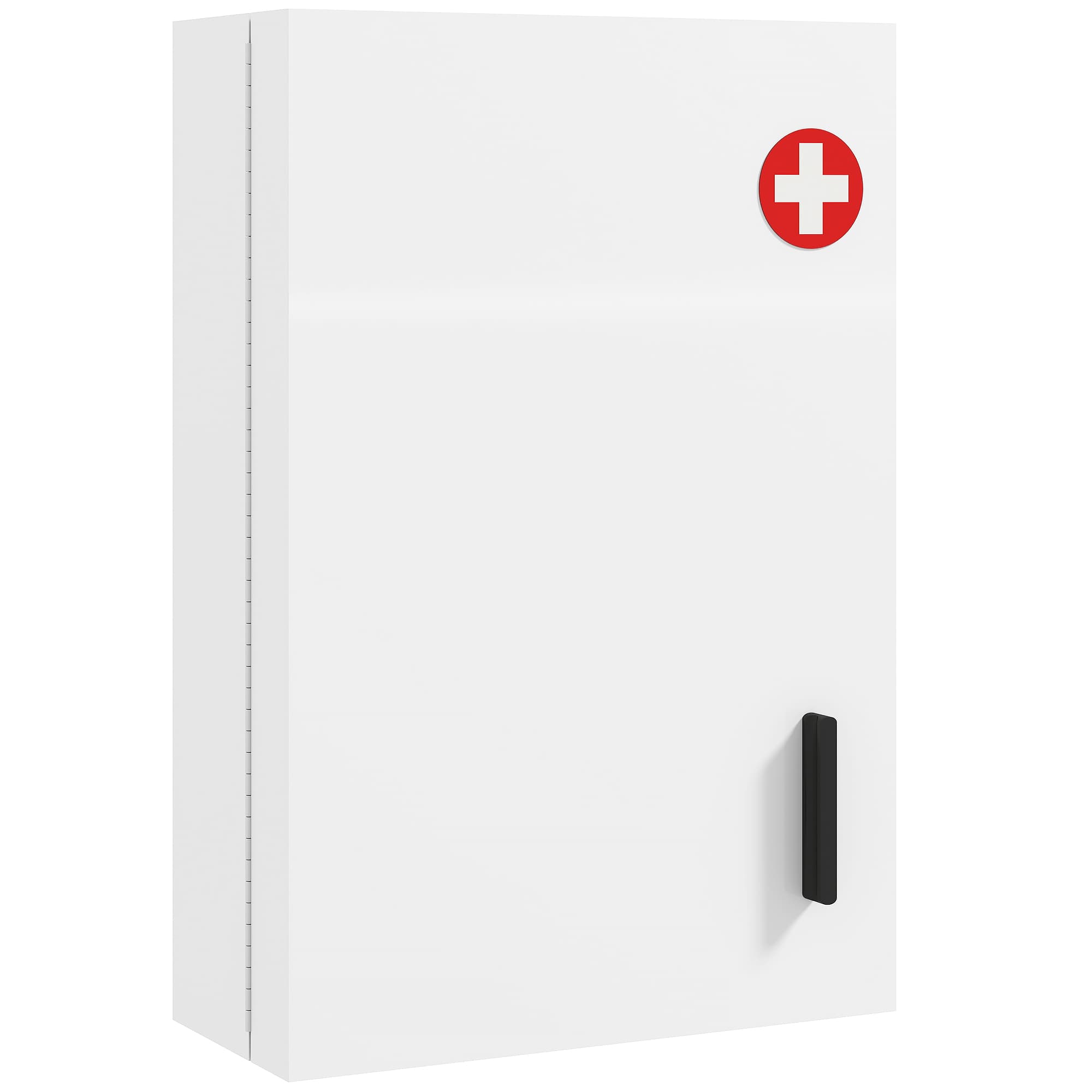 HOMCOM Armoire à Pharmacie Murale 6 Compartiments Serrure et 2 Clés pour Salle de Bain Cuisine 40x18x60 cm Blanc