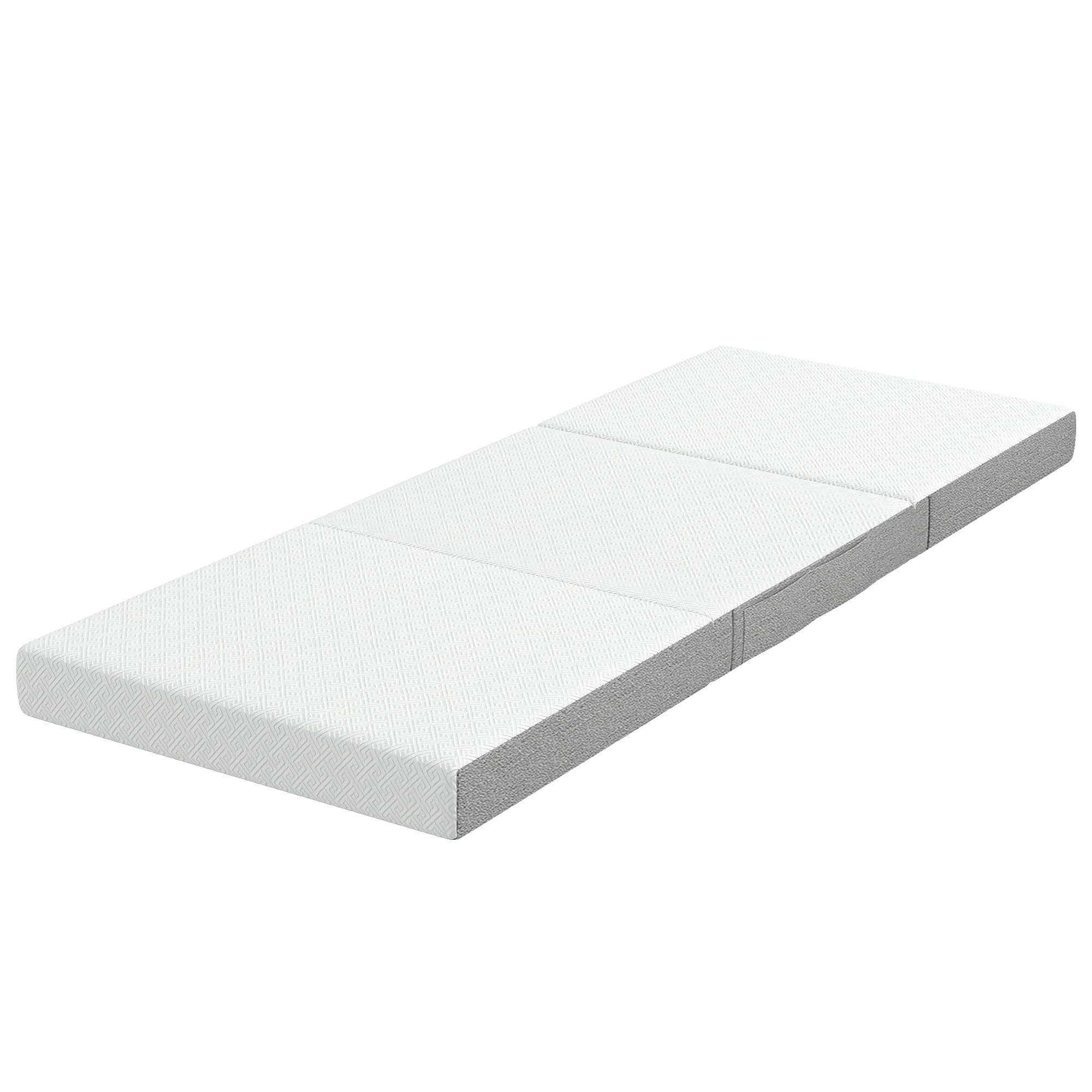 HOMCOM Matelas Pliable 195x75cm, 10cm, Housse Lavable, Idéal pour Invités/Camping