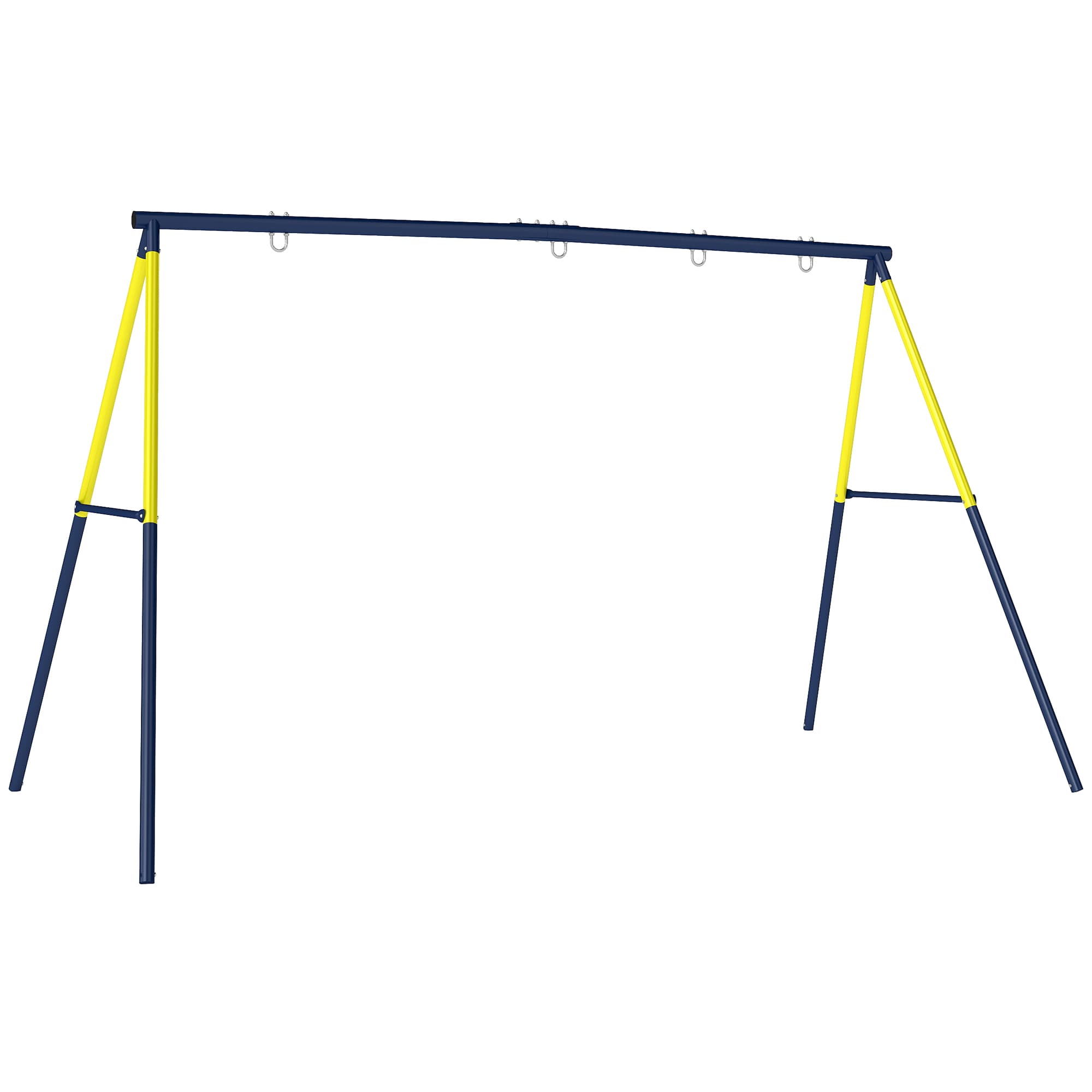 AIYAPLAY Balançoire portique pour enfant avec double balançoire cadre en acier, pour 3-8 ans, 260x160x178cm bleu