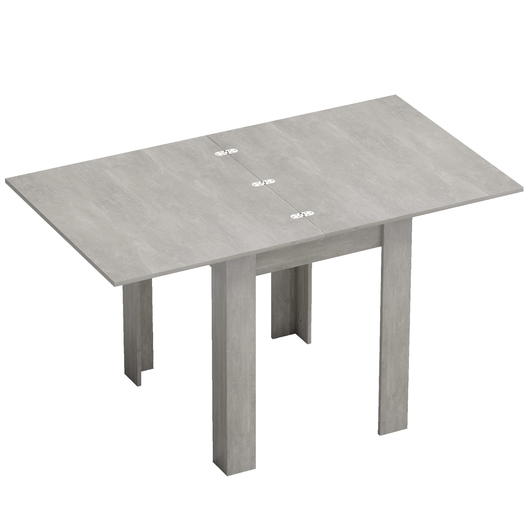 HOMCOM Table à manger extensible rectangle pour 4 à 6 personnes, table de cuisine 70-140 cm, patins en feutre, gris