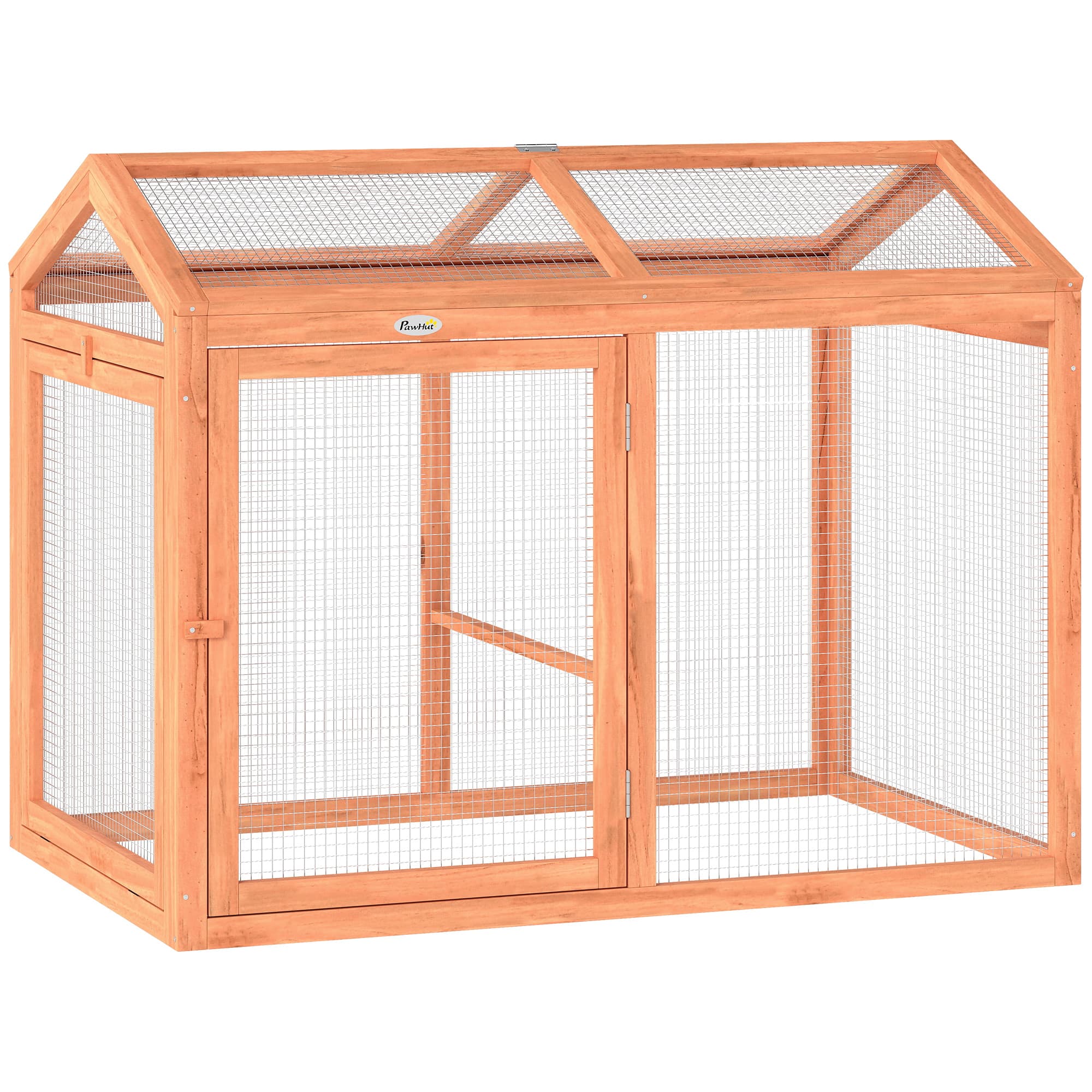 PawHut Poulailler en Bois Enclos Extérieur avec Perchoir et Doubles Portes, Poulailler modulable pour jardin
