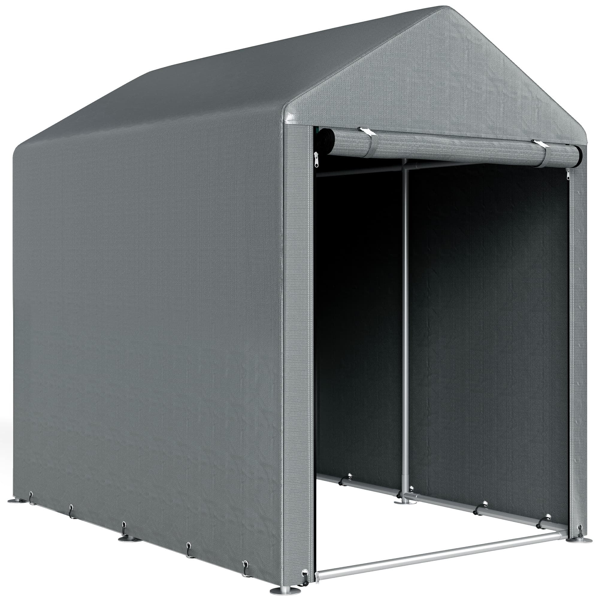 Outsunny Abri de jardin tente de stockage portable avec cadre en métal galvanisé et grande porte, 1,2 x 1,8 m