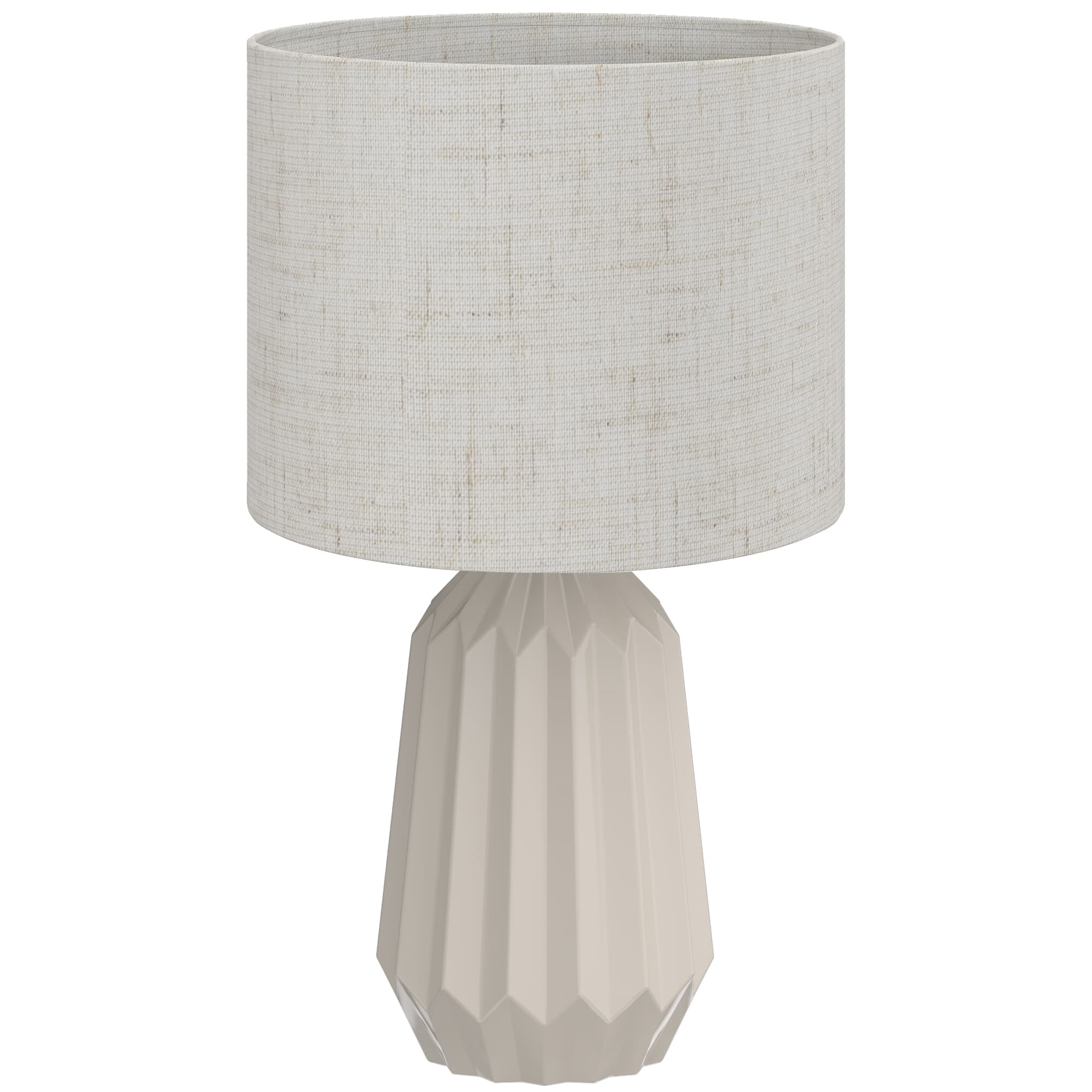 HOMCOM Lampe de table, luminaire de table, lampe de chevet avec abat-jour en lin, interrupteur à bascule, lampe de bureau, 22 x 22 x 39 cm, Beige