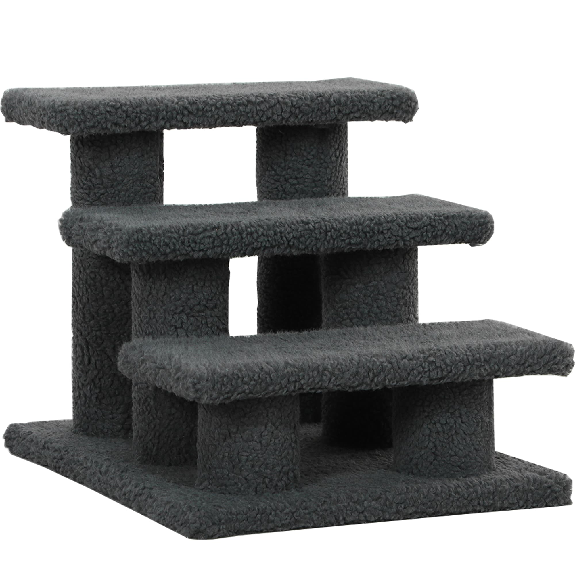 PawHut Escalier pour chat 3 marches Escalier pour animal Escalier pour chat Escalier pour animaux de compagnie 45 x 35 x 34 cm Gris