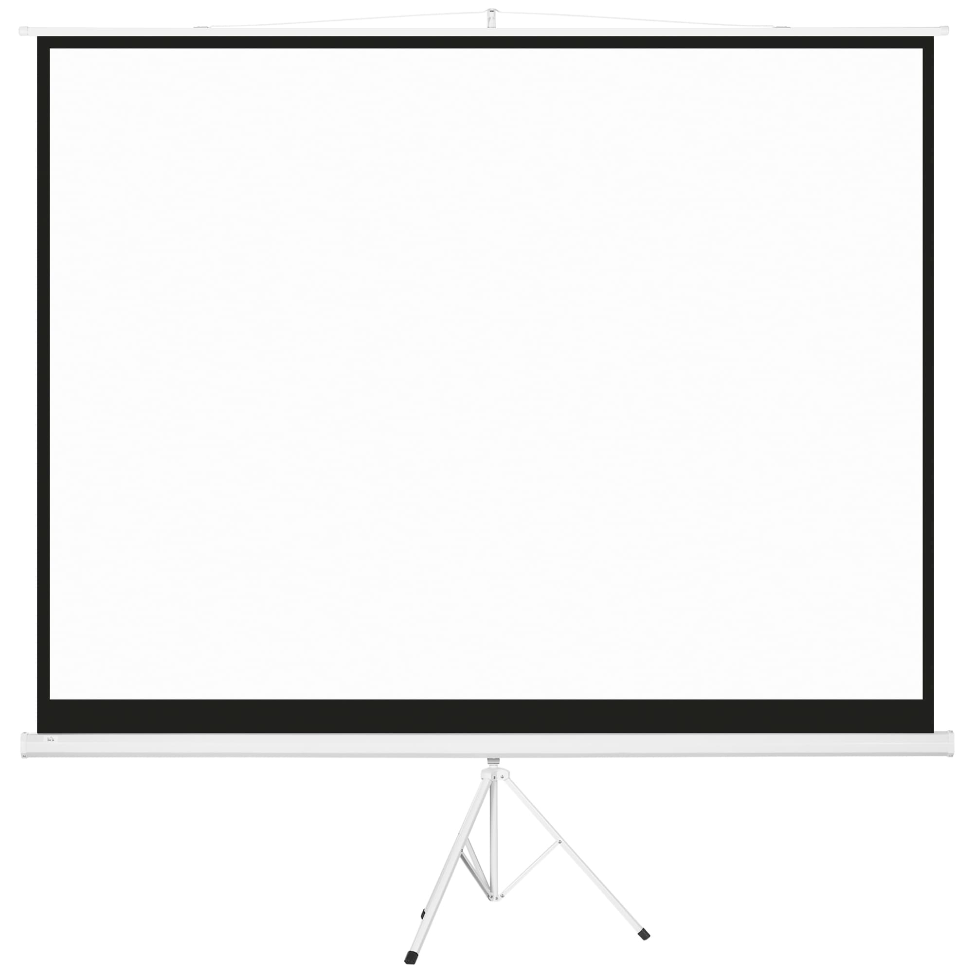 HOMCOM Écran de projection avec trépied pliable 120 pouces 4K HD 4:3, écran vidéoprojecteur réglable en hauteur, blanc