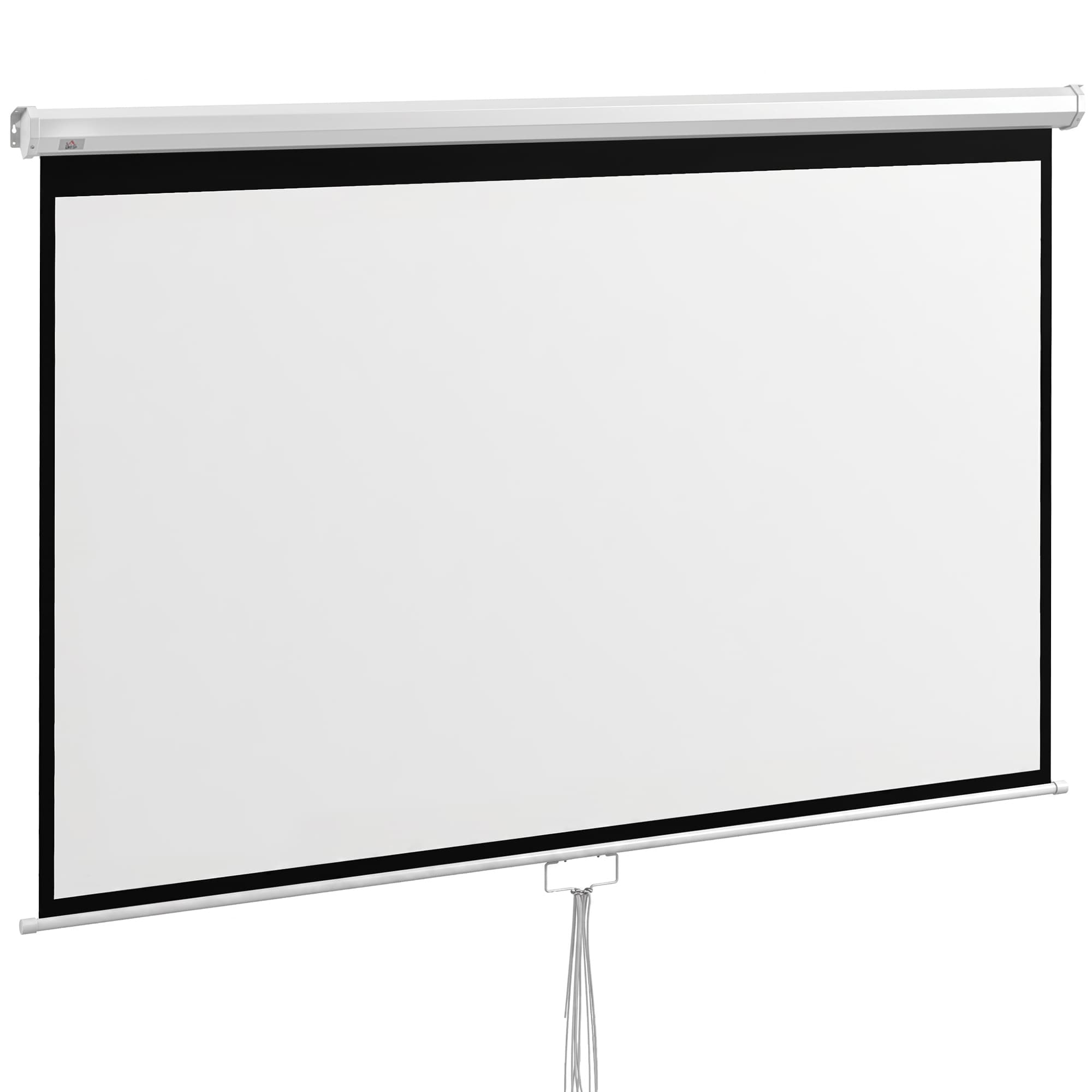HOMCOM Écran de projection TV et Home Cinema de 100 Pouces vidéo projecteur 16:9 4K HD, fixation mural ou plafond