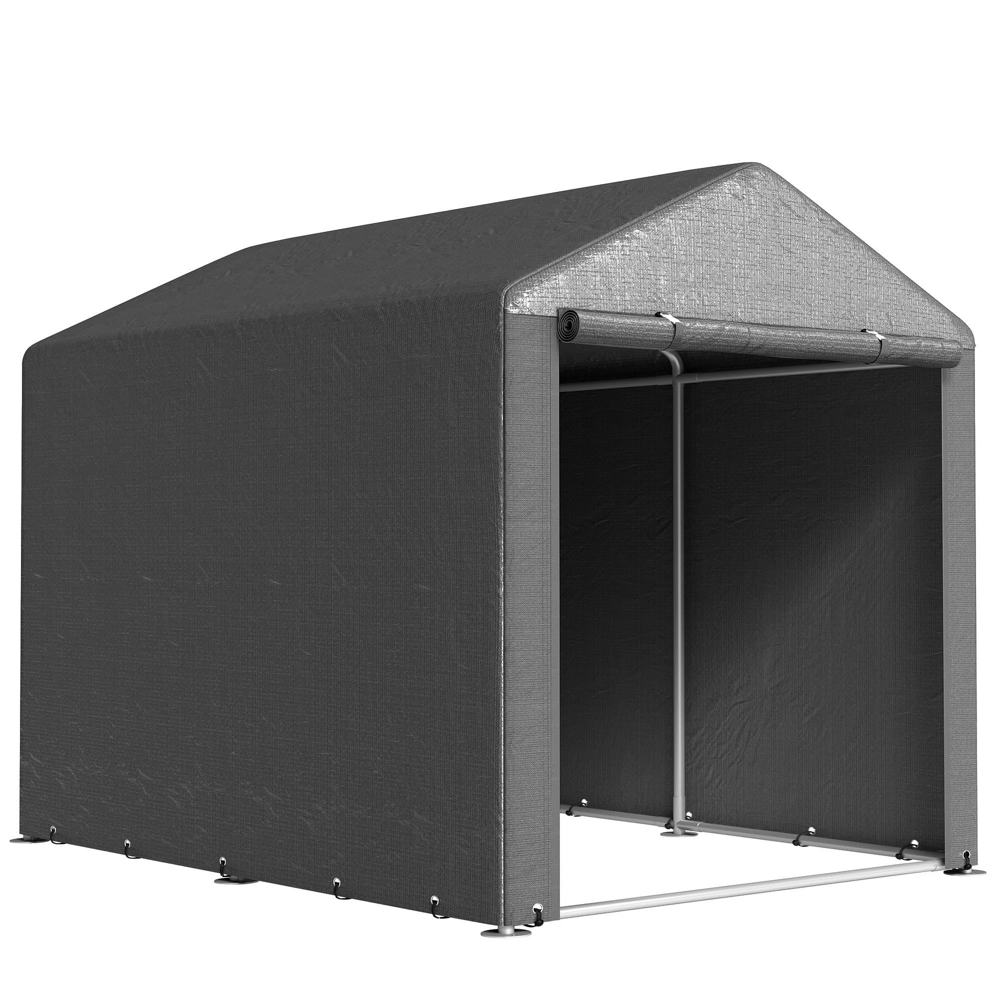 Outsunny Abri de jardin tente de stockage portable abri de vélo garage pour extérieur avec cadre en acier galvanisé grande porte