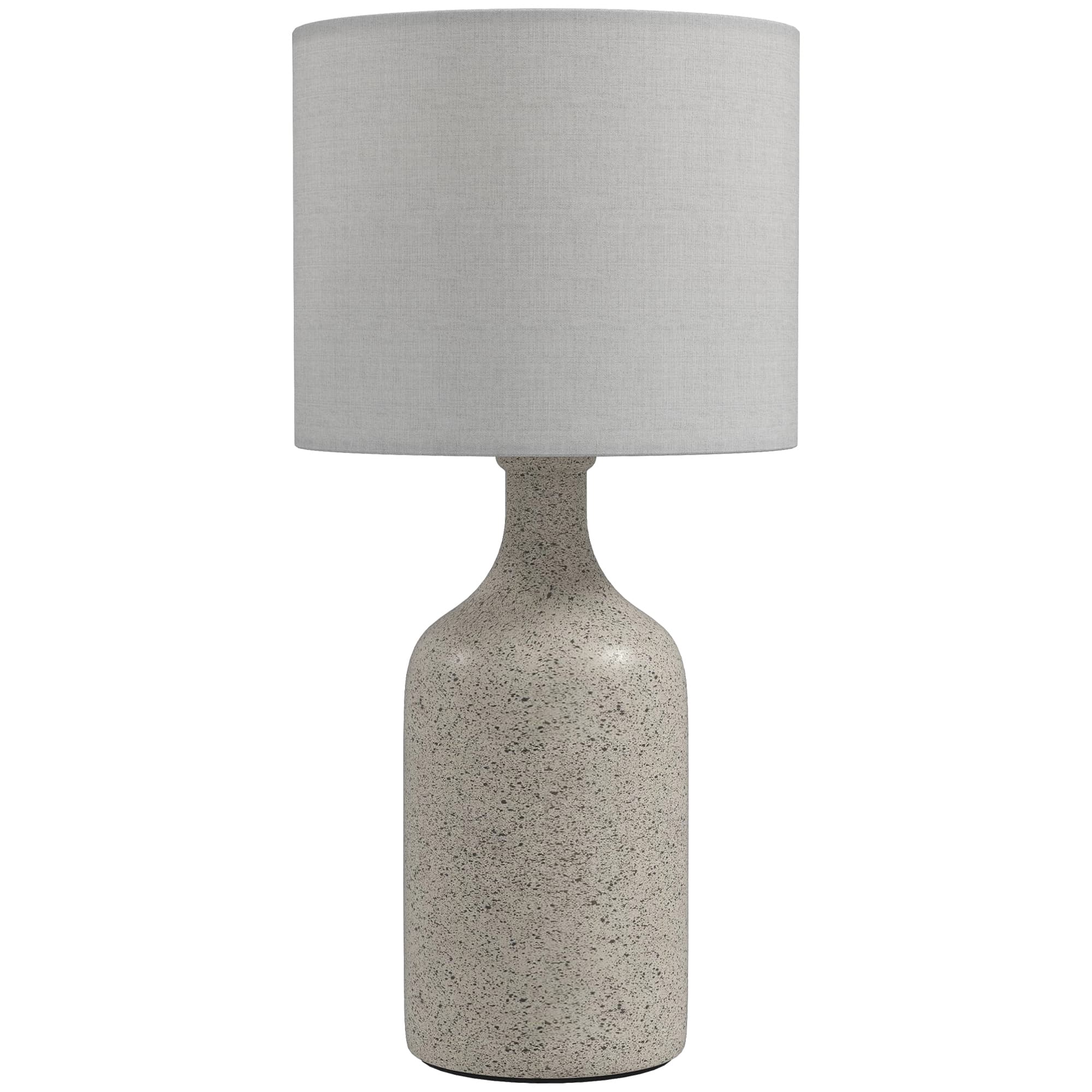 HOMCOM Lampe de Table avec Base en Céramique et Abat-Jour en Lin, Lampe de Chevet Rétro avec Culot E27, Blanc et Sable