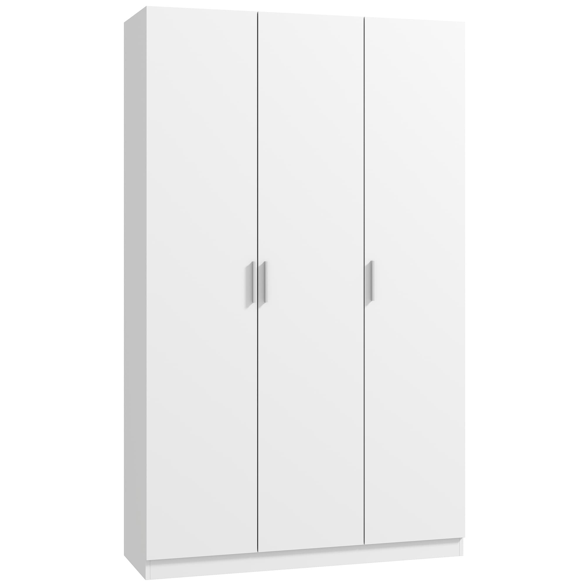 HOMCOM Armoire avec étagères réglables et portes à fermeture amortie pour chambre, Blanc