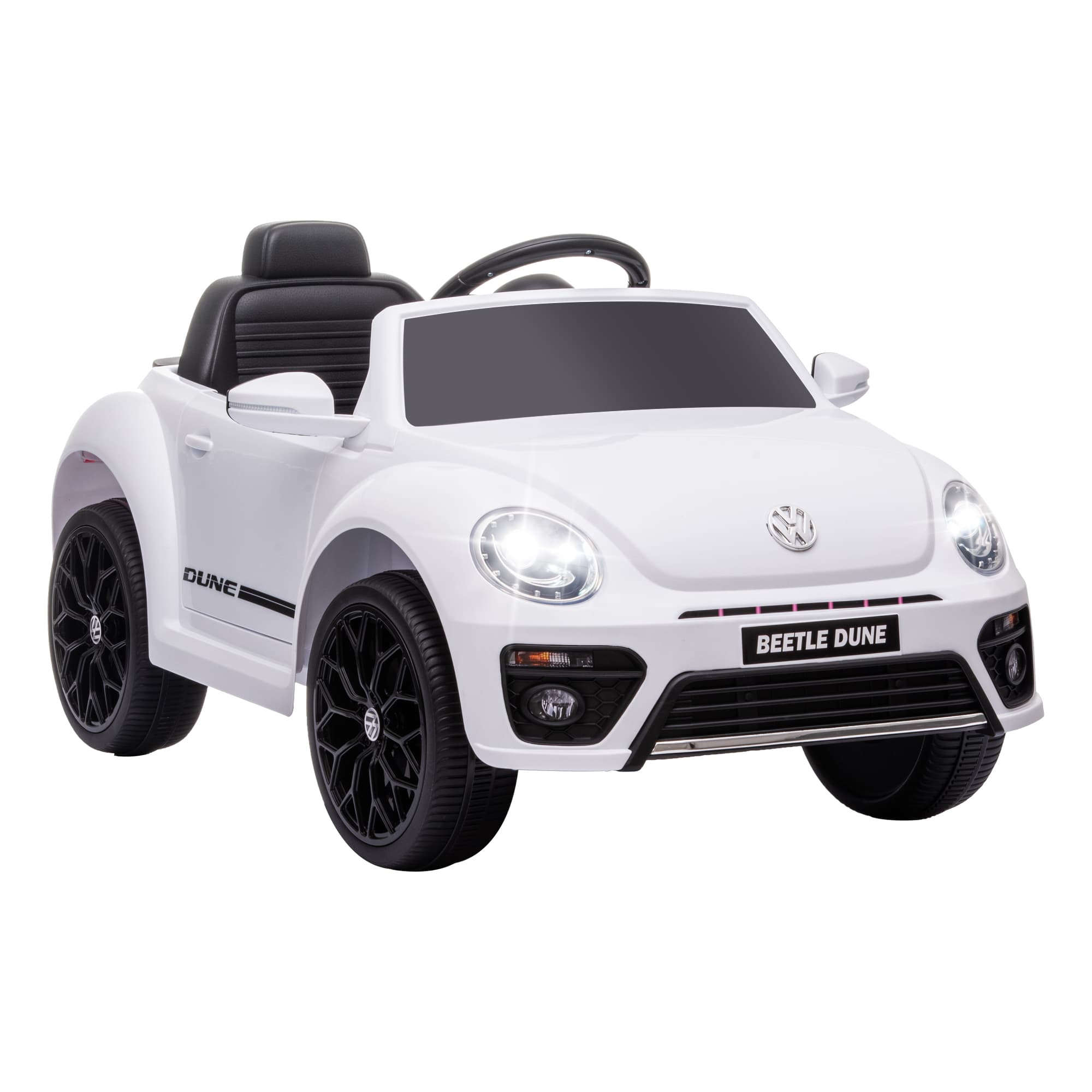 AIYAPLAY Voiture électrique 12V sous Licence Volkswagen Beetle avec télécommande, vitesse 3-5 km/h, 3 à 5 ans, blanc