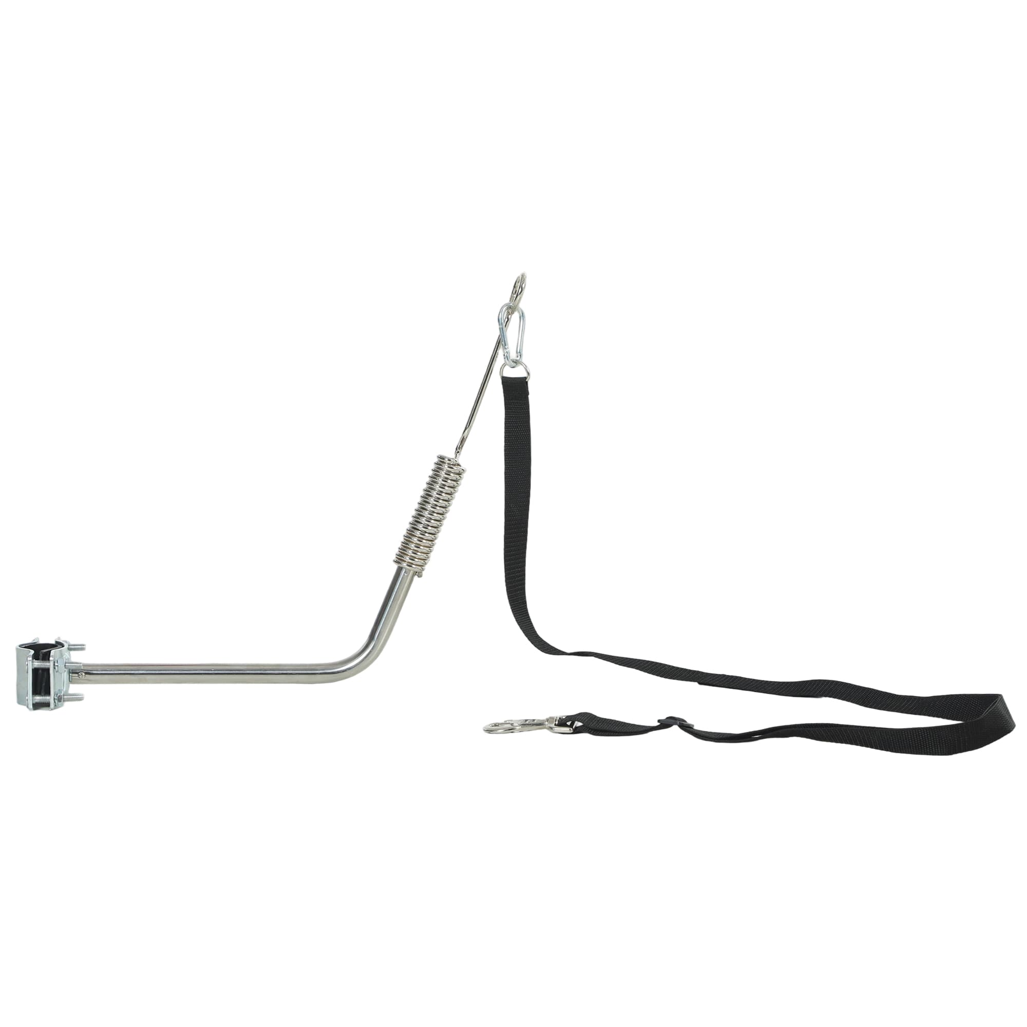 PawHut Laisse de Vélo pour Chien 180 cm en Inox , Fixation Rapide, Ressort Amortisseur, Sangle Ajustable, Argent