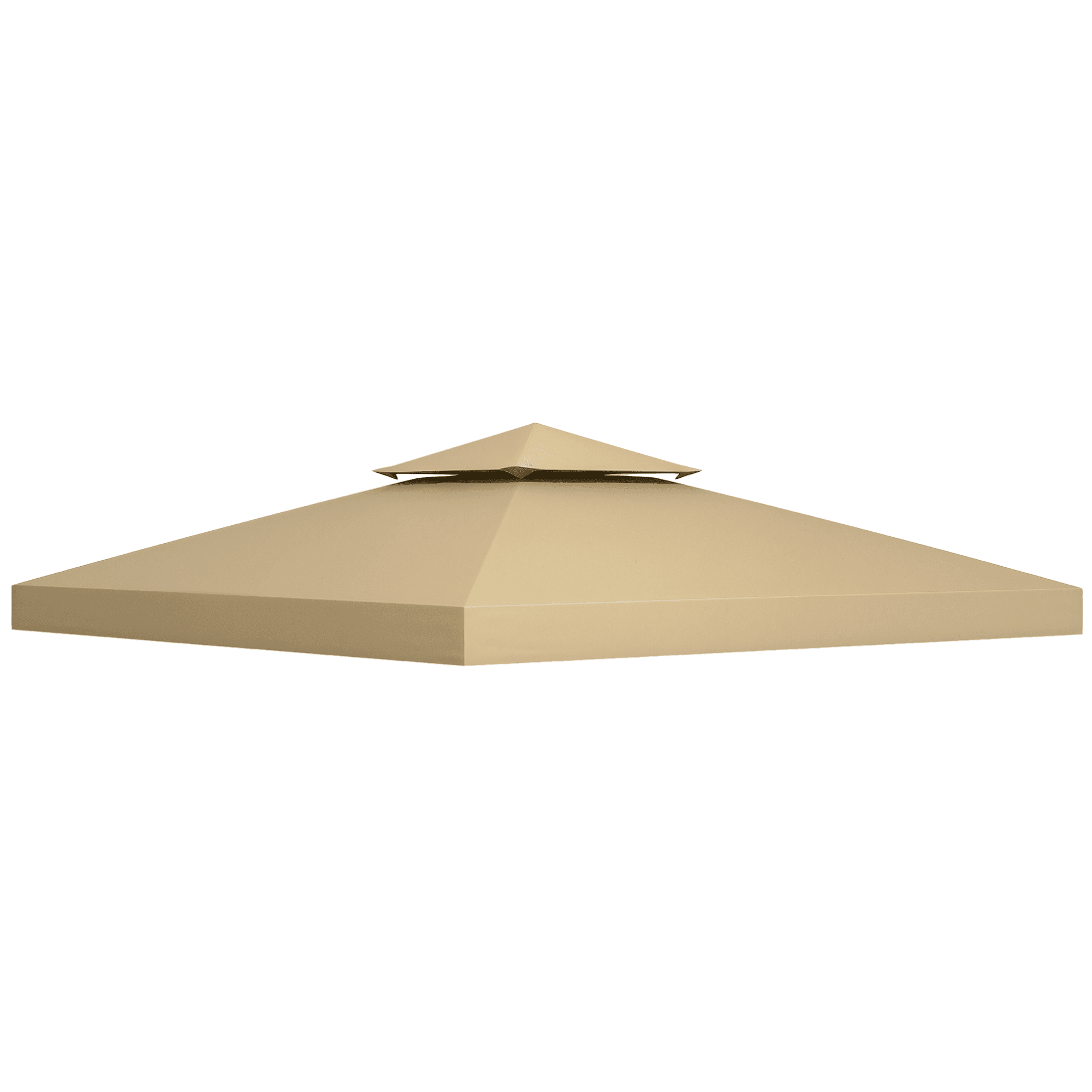 Outsunny Toile de rechange pour pavillon tonnelle tente 3 x 3 m polyester haute densité 180 g/m2 beige