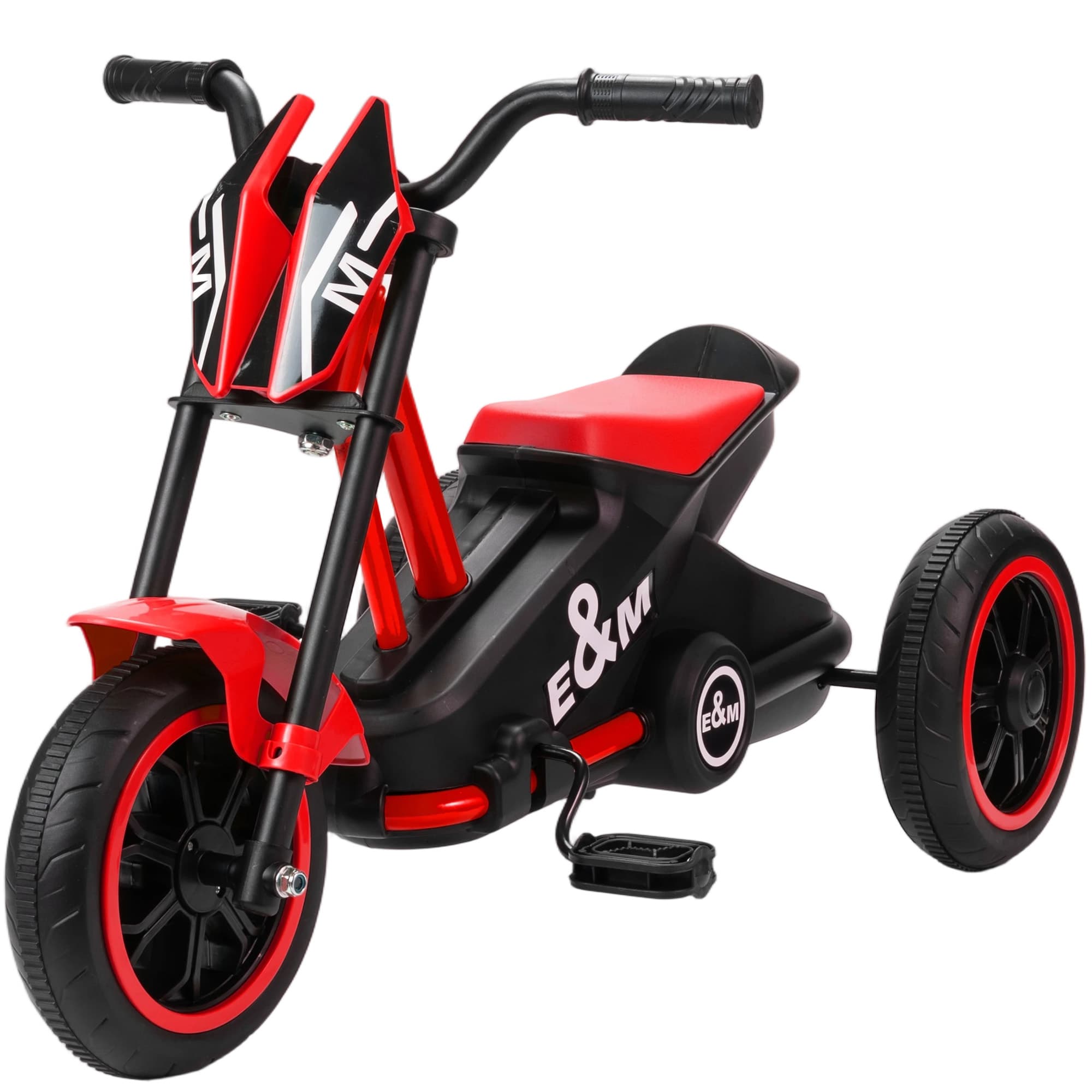 AIYAPLAY Tricycle pour enfants, vélo d'équilibre 3 roues avec pédale pour 18 à 36 mois, pour intérieur et extérieur, rouge