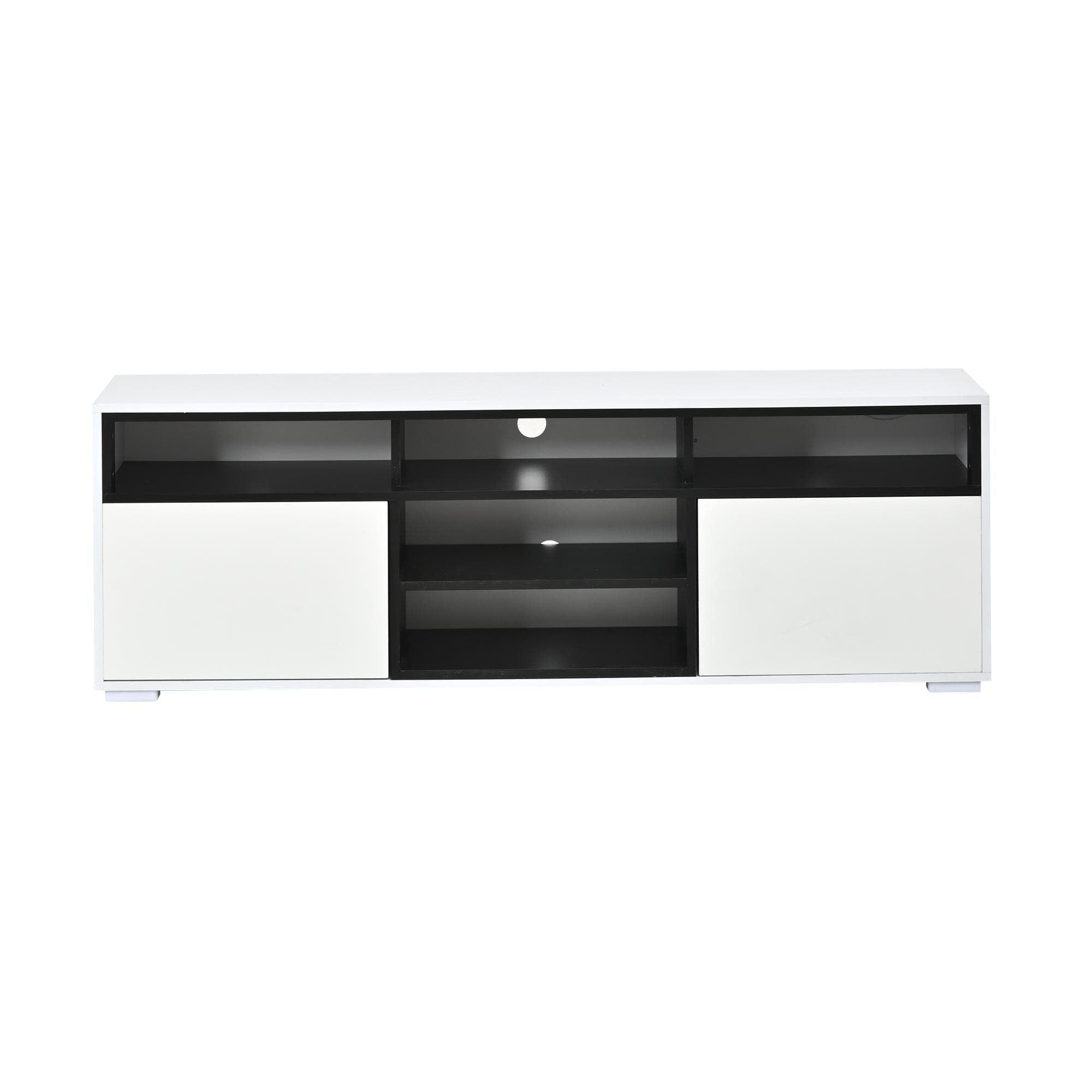 Meuble TV LED, Blanc Aosom France