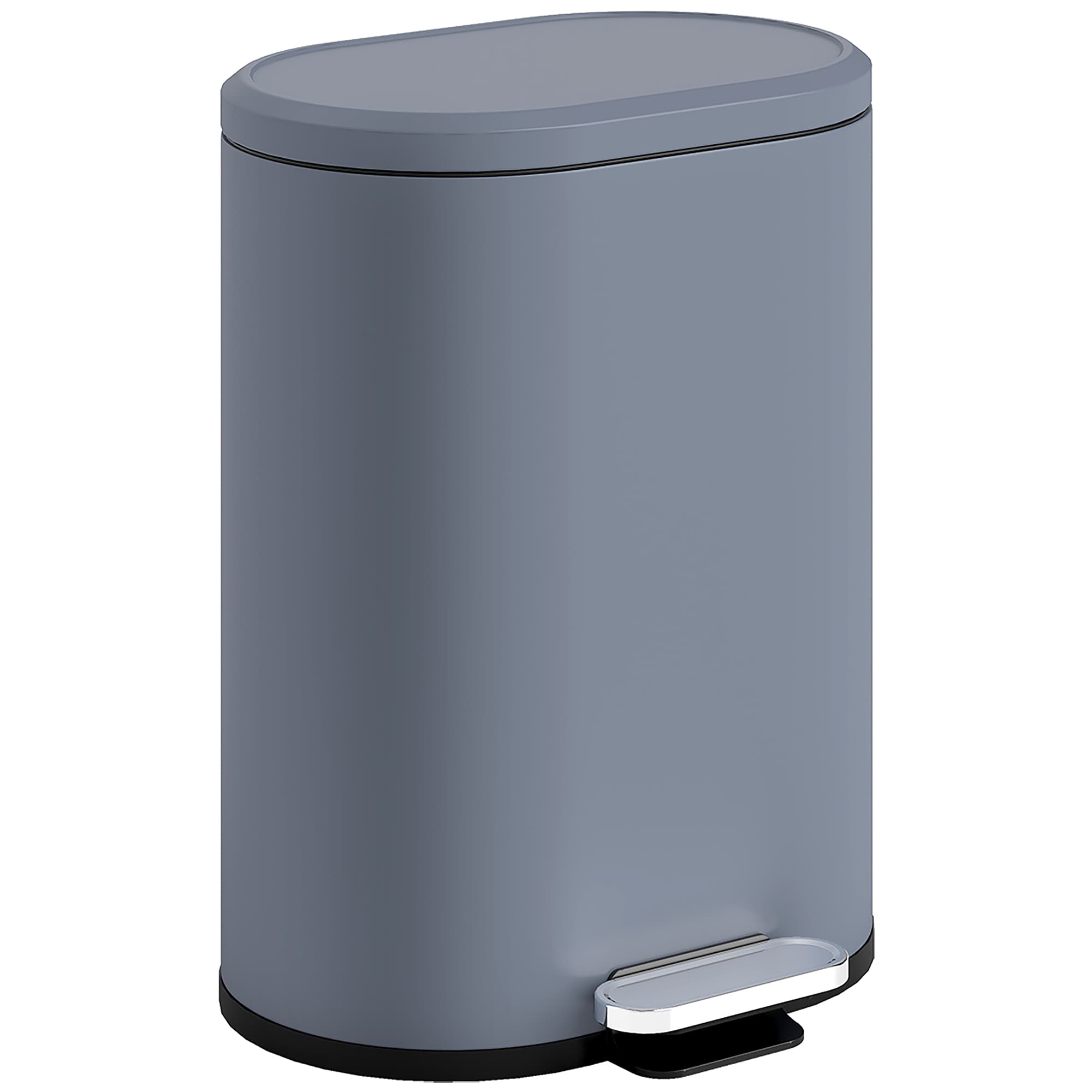 HOMCOM Poubelle cuisine 30L, poubelle à pédale, seau intérieur amovible, couvercle à fermeture douce, 36,5x31x61cm, gris