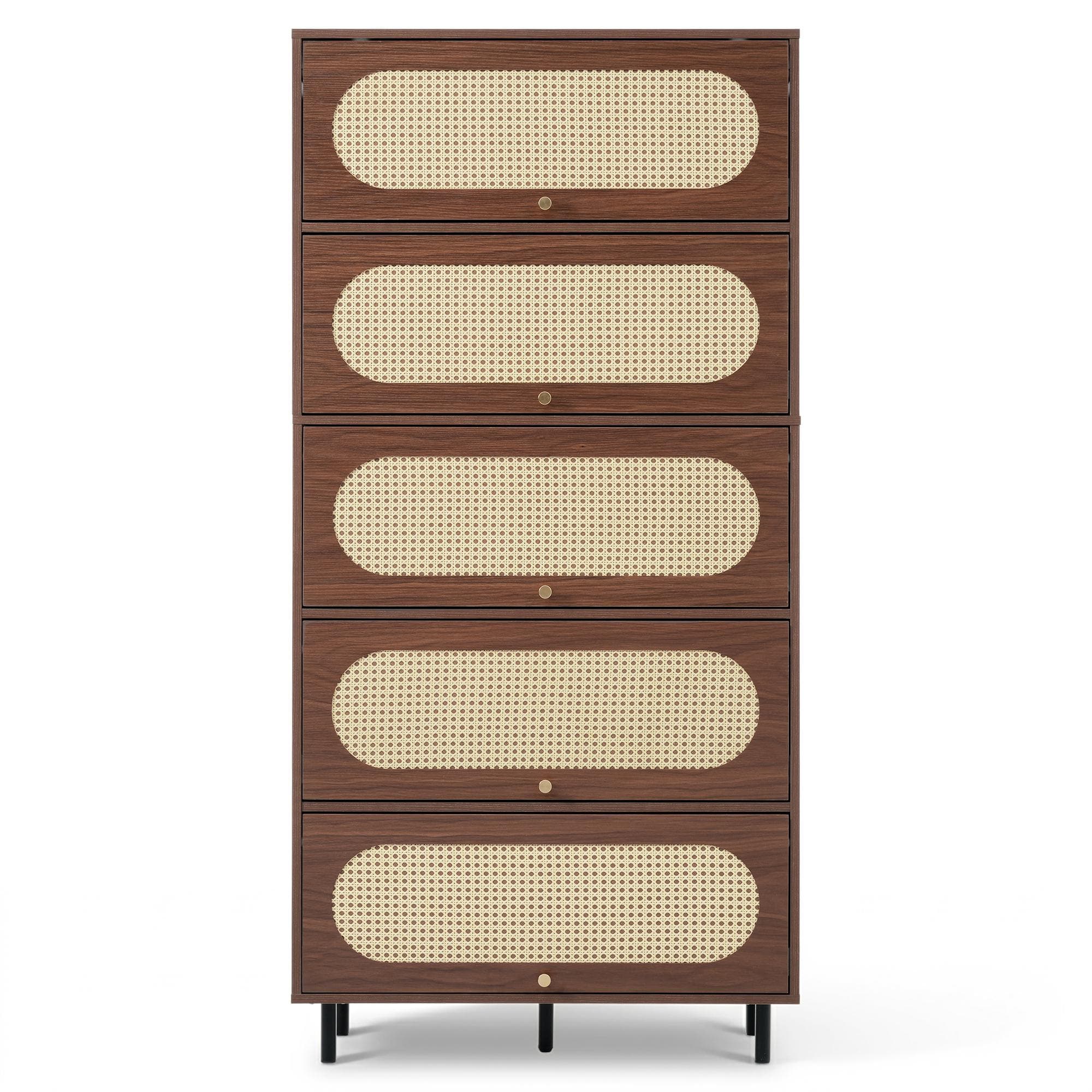 Buffet avec 5 portes abattantes, Couleur naturelle Aosom France
