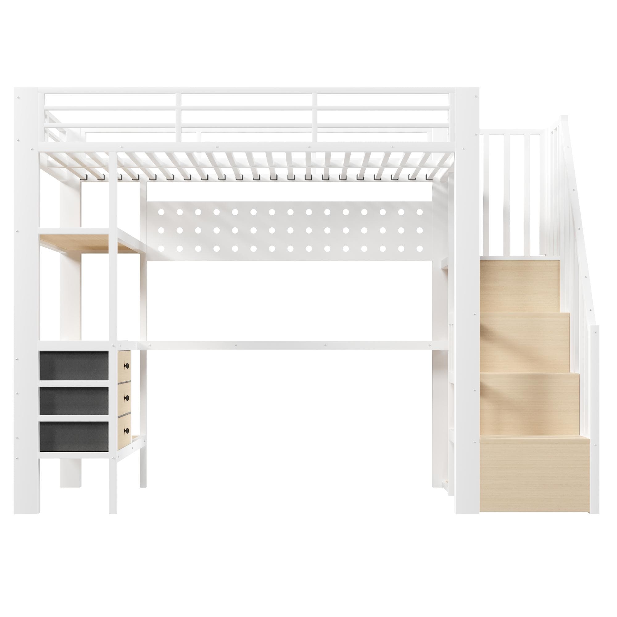 Lit mezzanine 90x200 cm, Blanc Aosom France