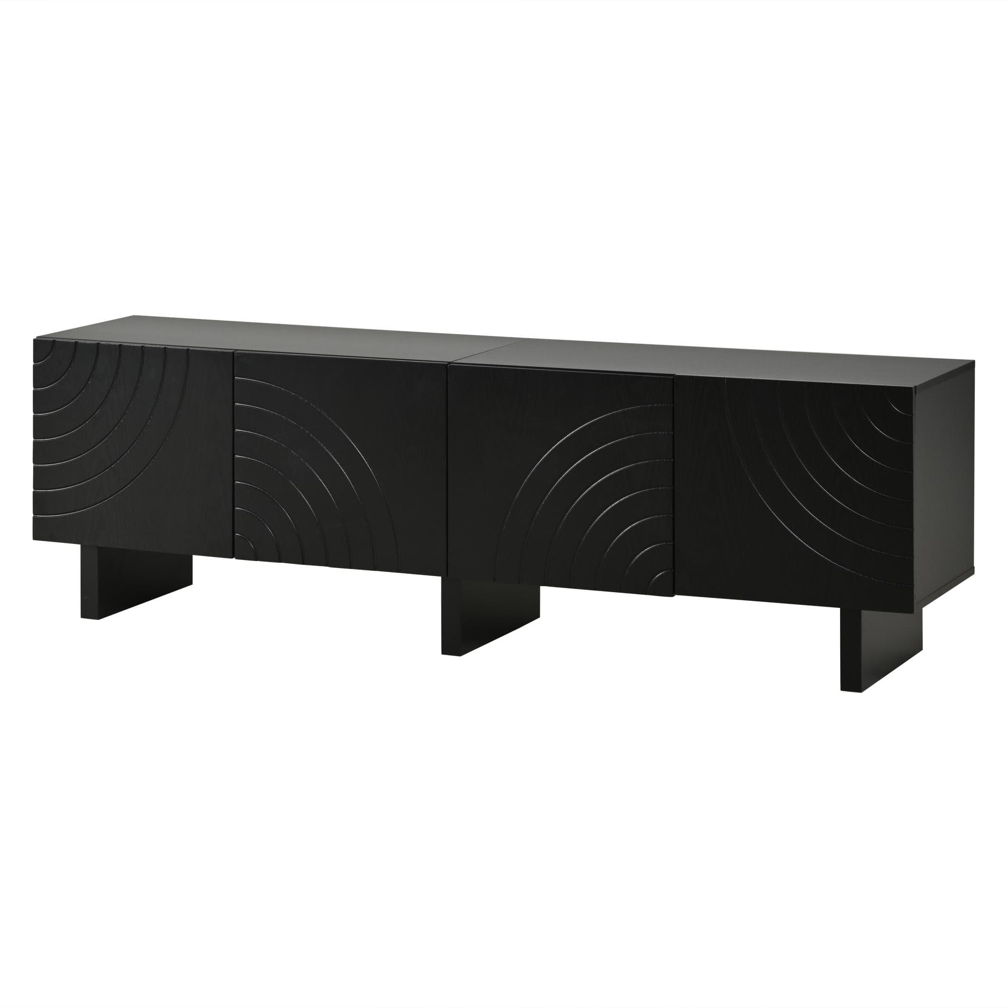 Meuble TV bas moderne, Noir Aosom France