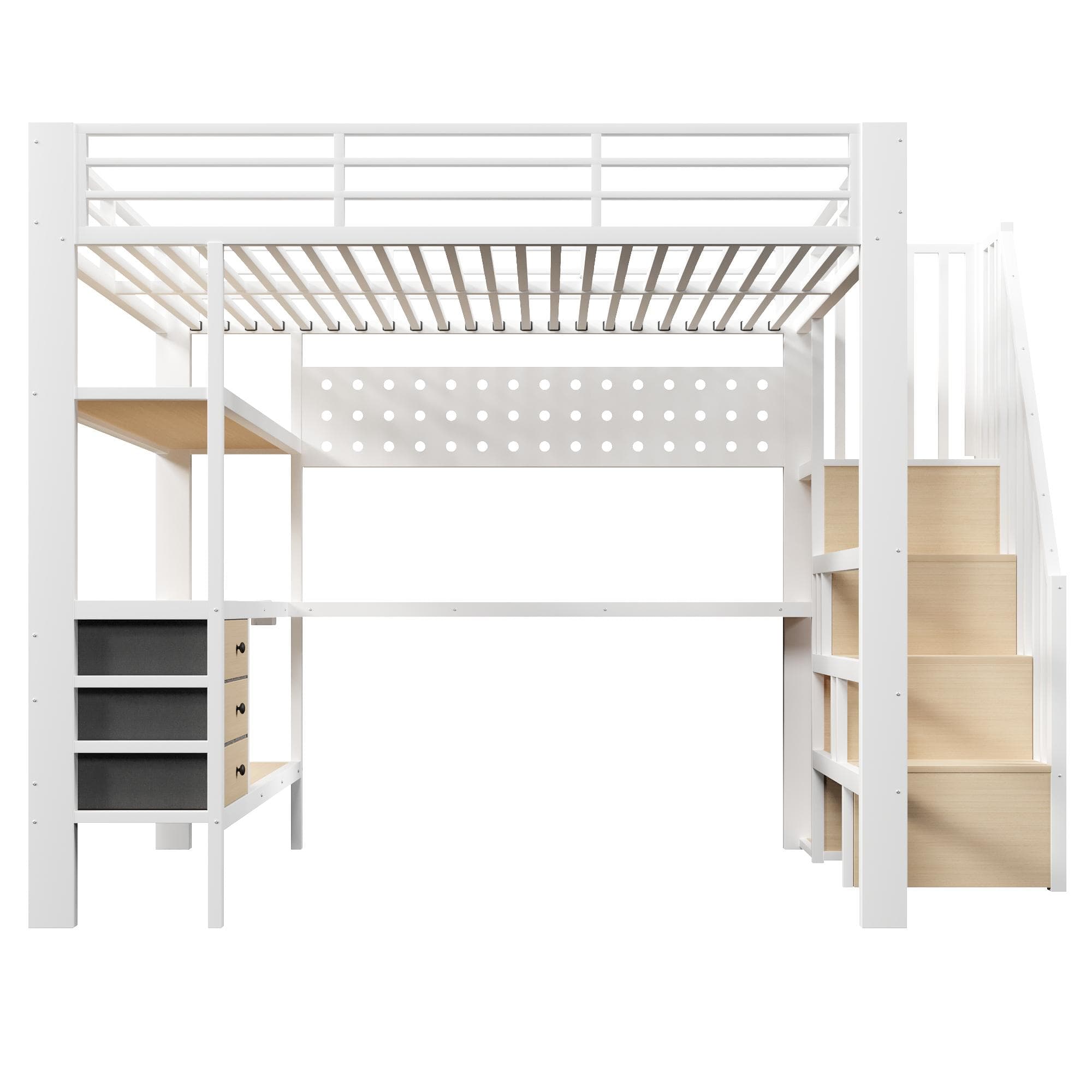 Lit mezzanine 140×200 cm, Blanc Aosom France