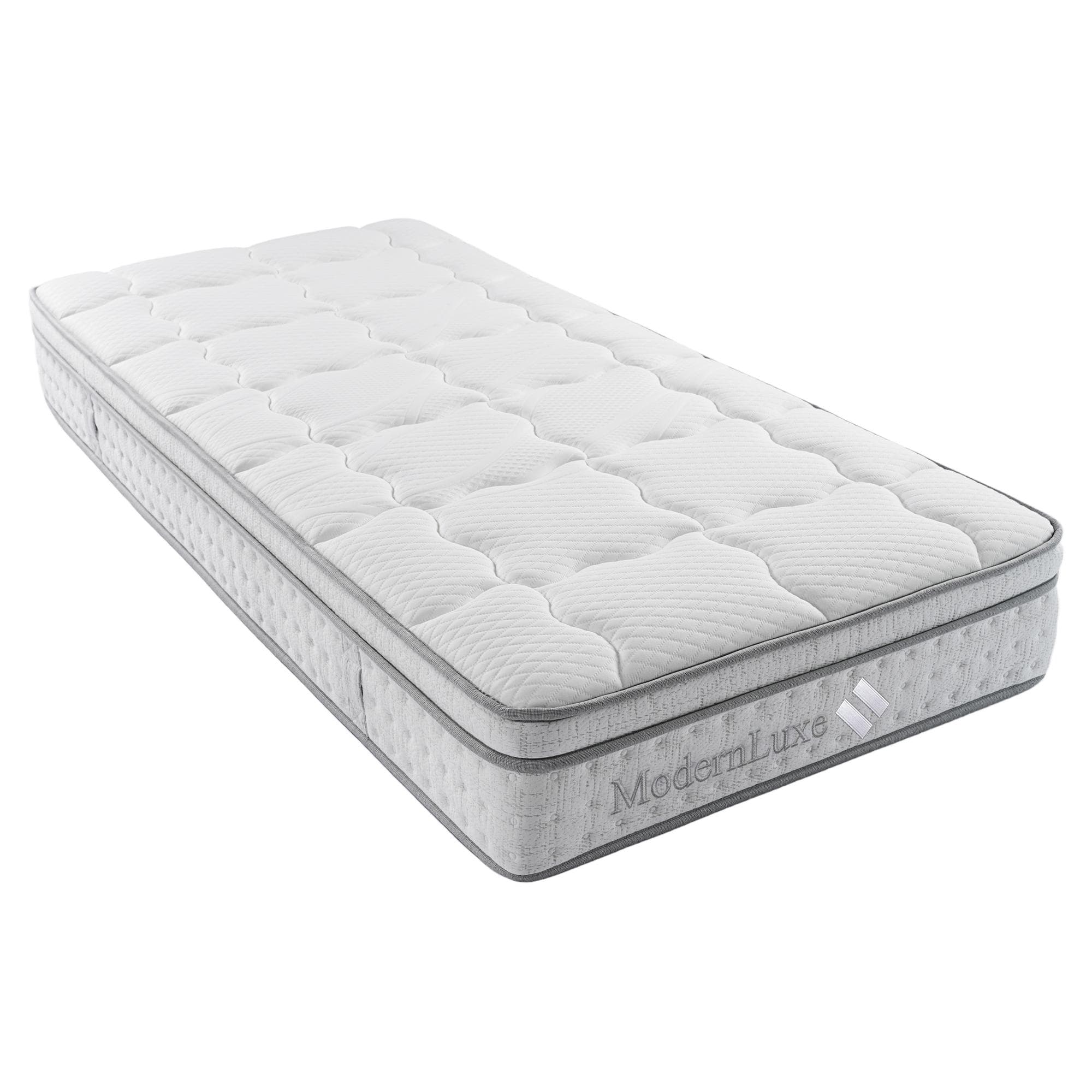 Matelas à ressorts ensachés 7-zones 90x200 cm H3, Blanc Aosom France