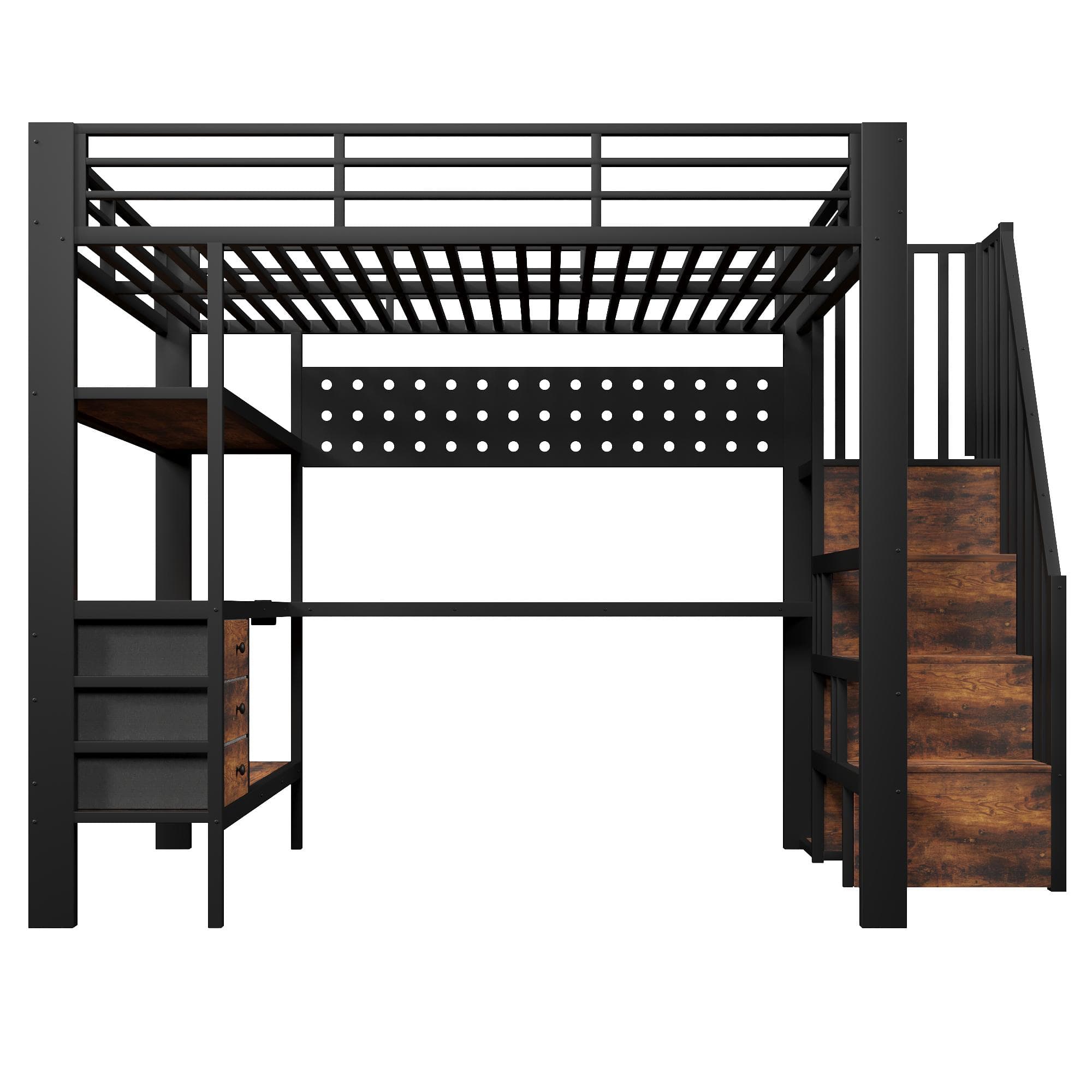 Lit mezzanine 140×200 cm, Noir Aosom France
