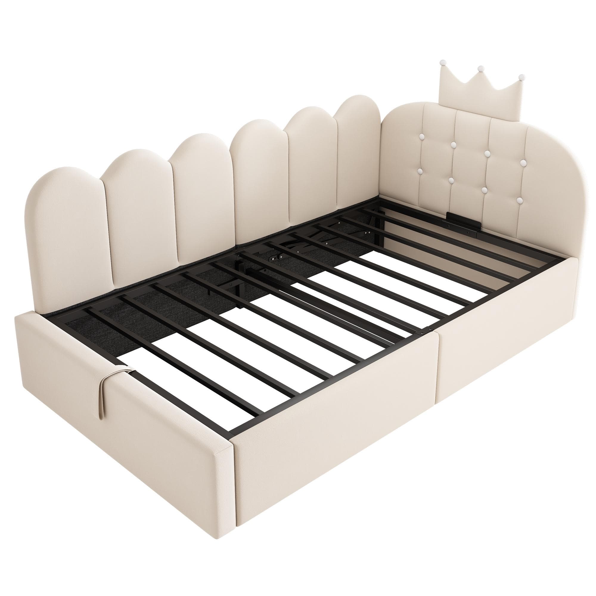 Lit d'appoint rembourré 90x190 cm, Beige Aosom France