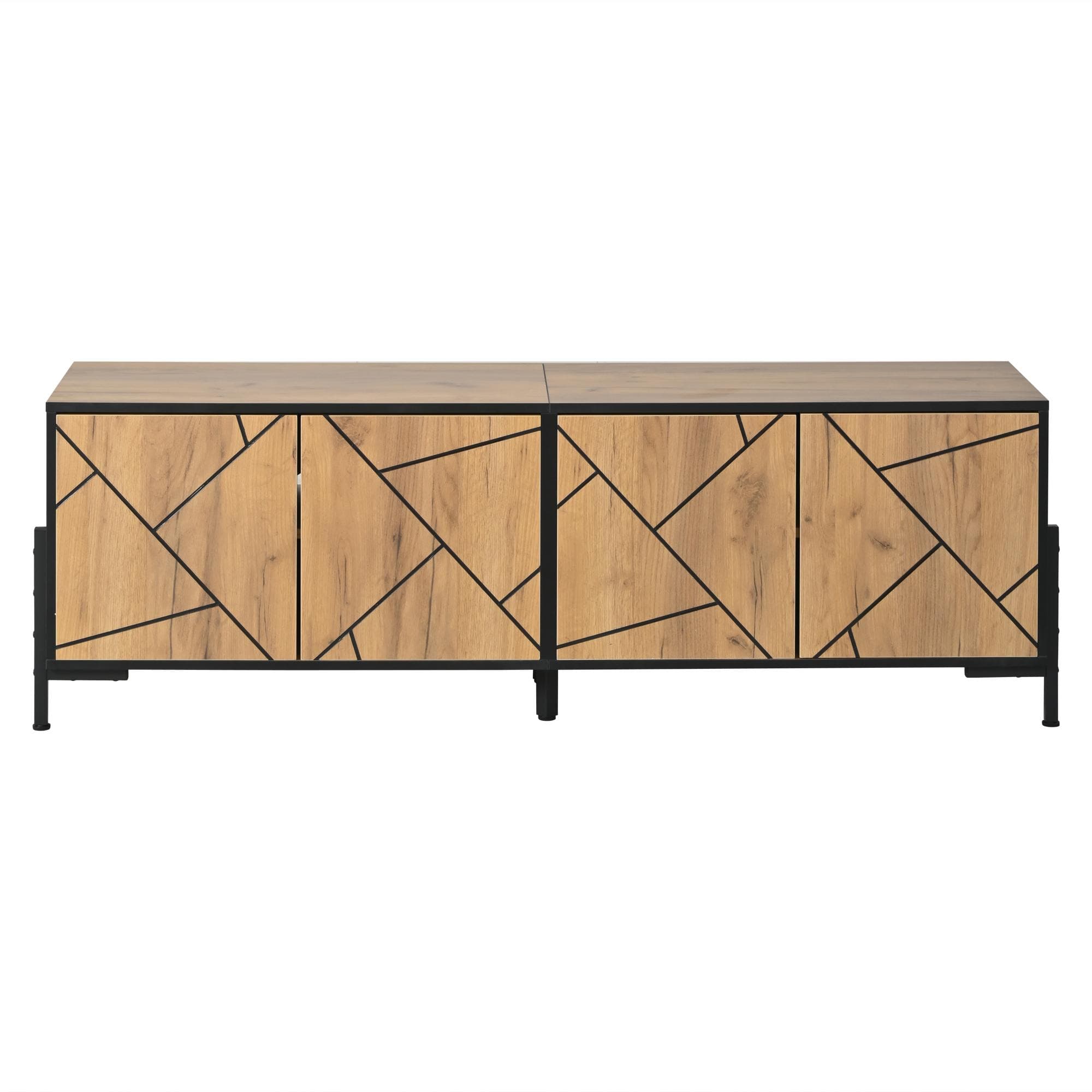 Lowboard meuble TV, Couleur naturelle Aosom France