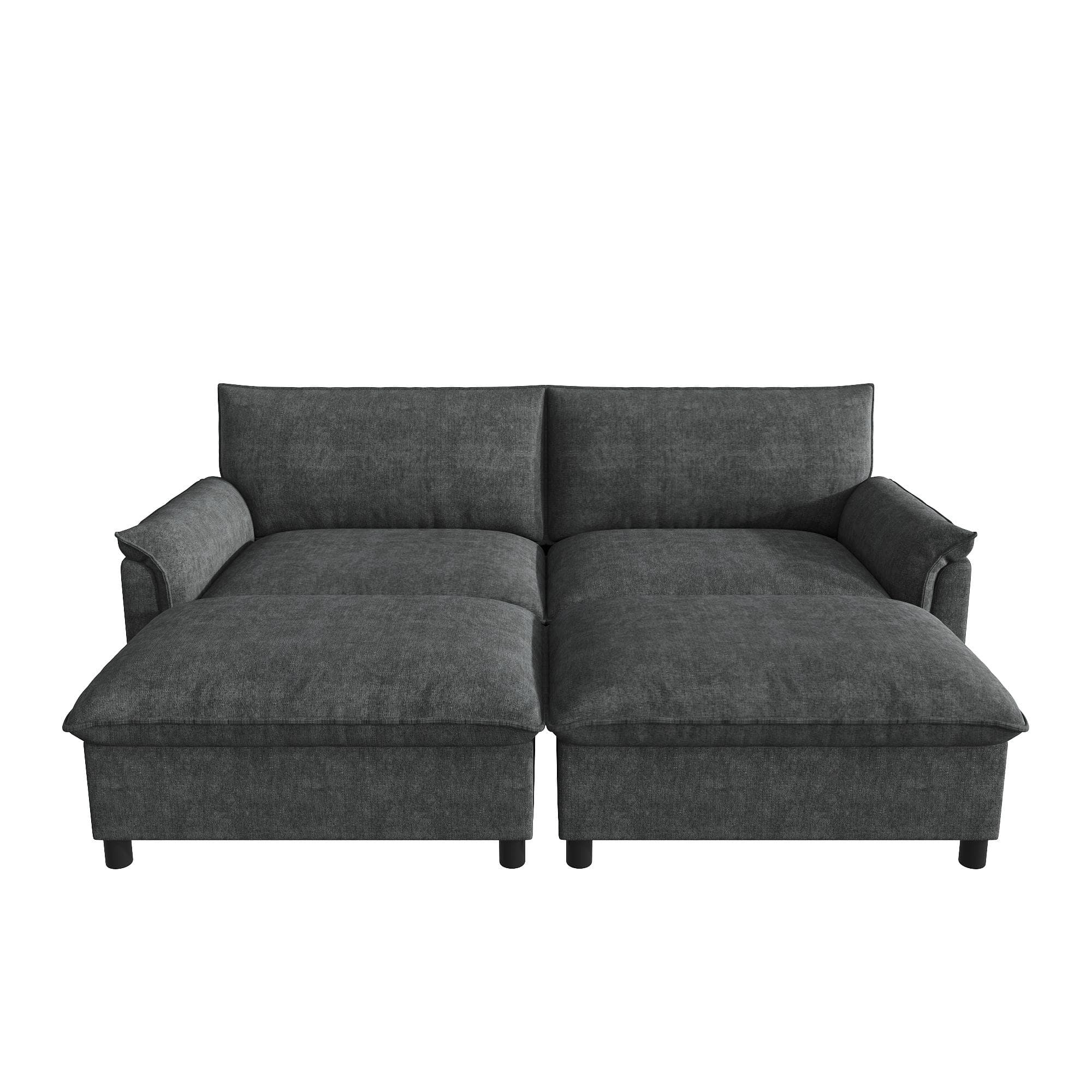 Canapé modulaire Cloud-Sectional-Sofa, Noir Aosom France