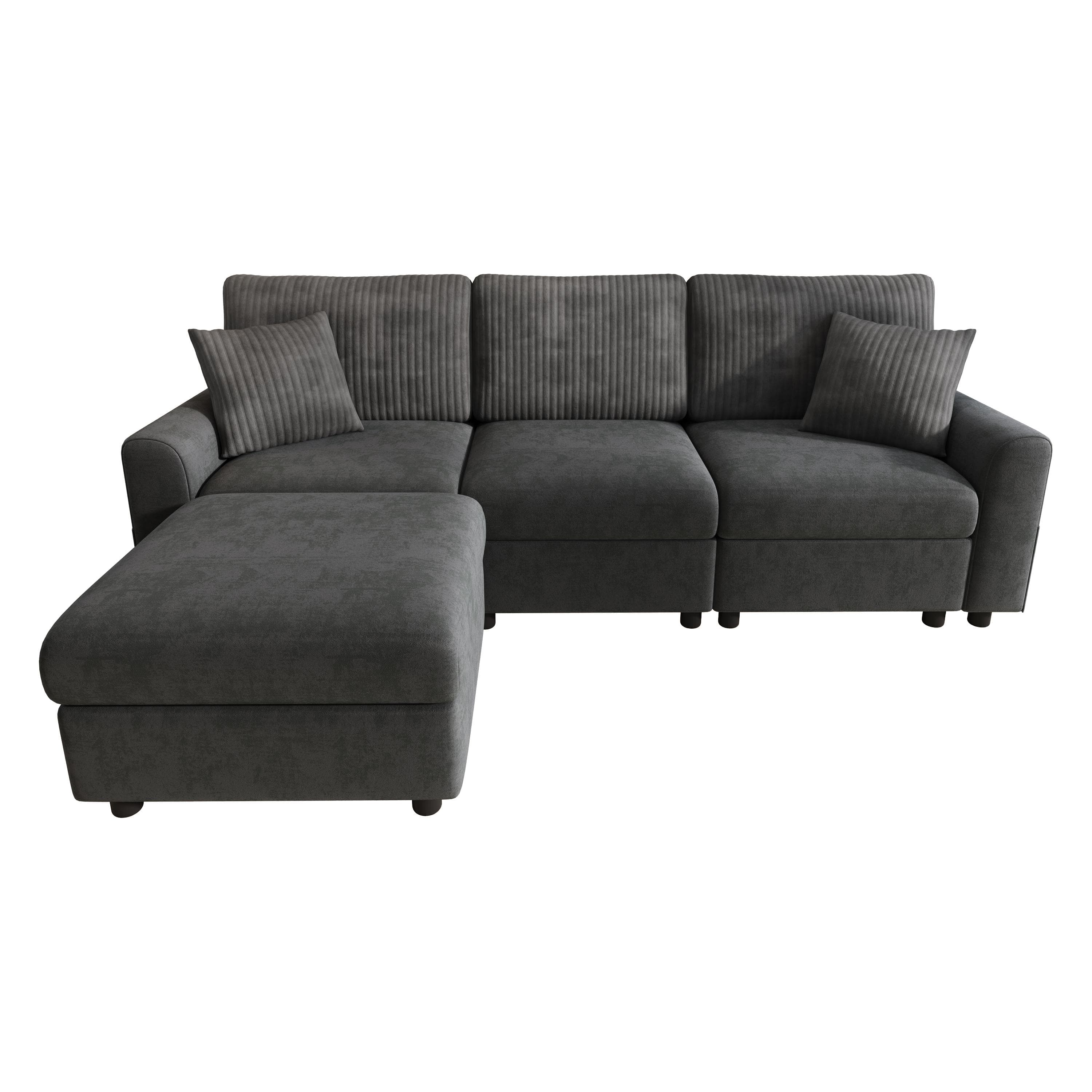 Canapé moderne avec pouf, Noir Aosom France