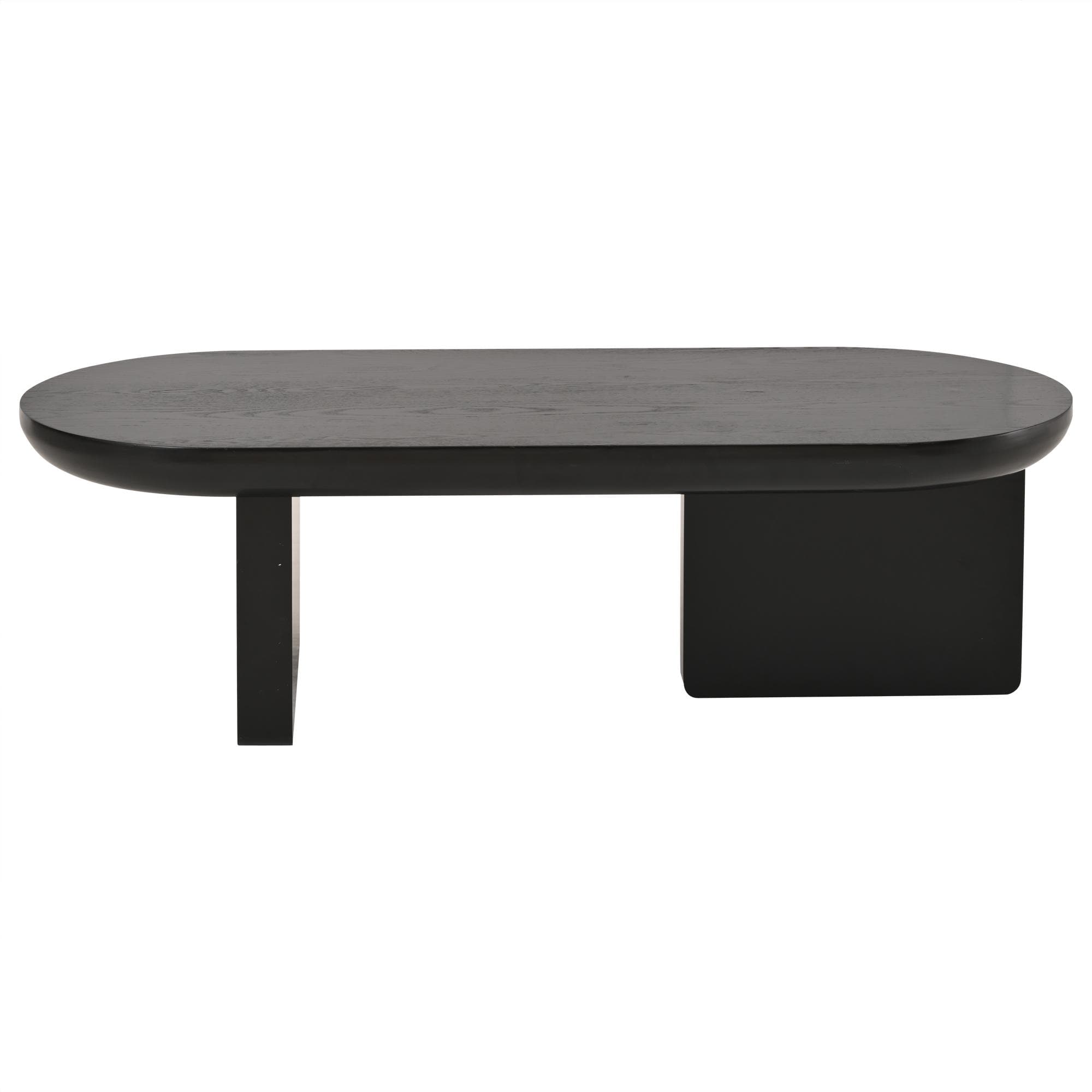 Table basse moderne minimaliste avec plateau ovale, Noir Aosom France