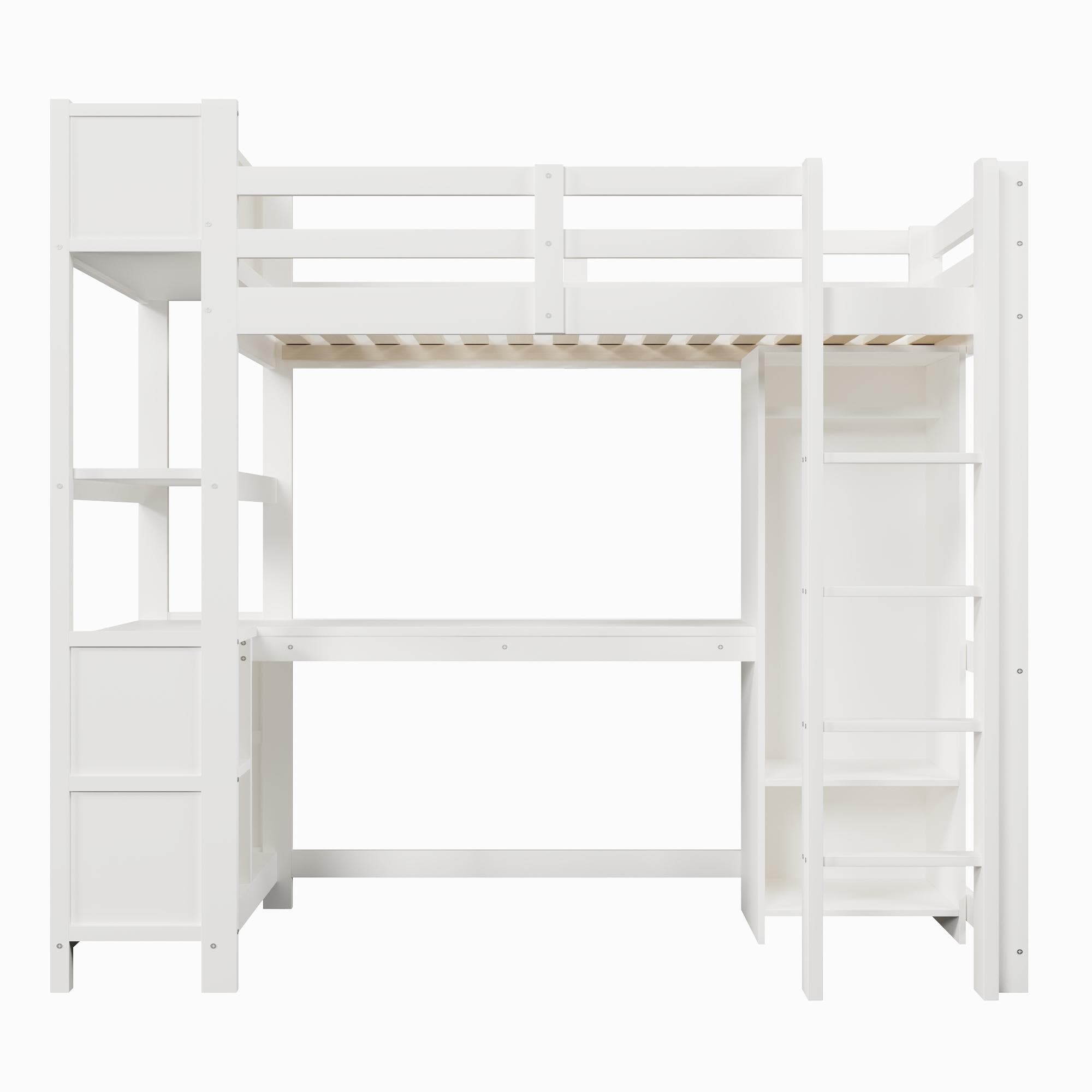 Lit mezzanine 90x200 cm, Blanc Aosom France