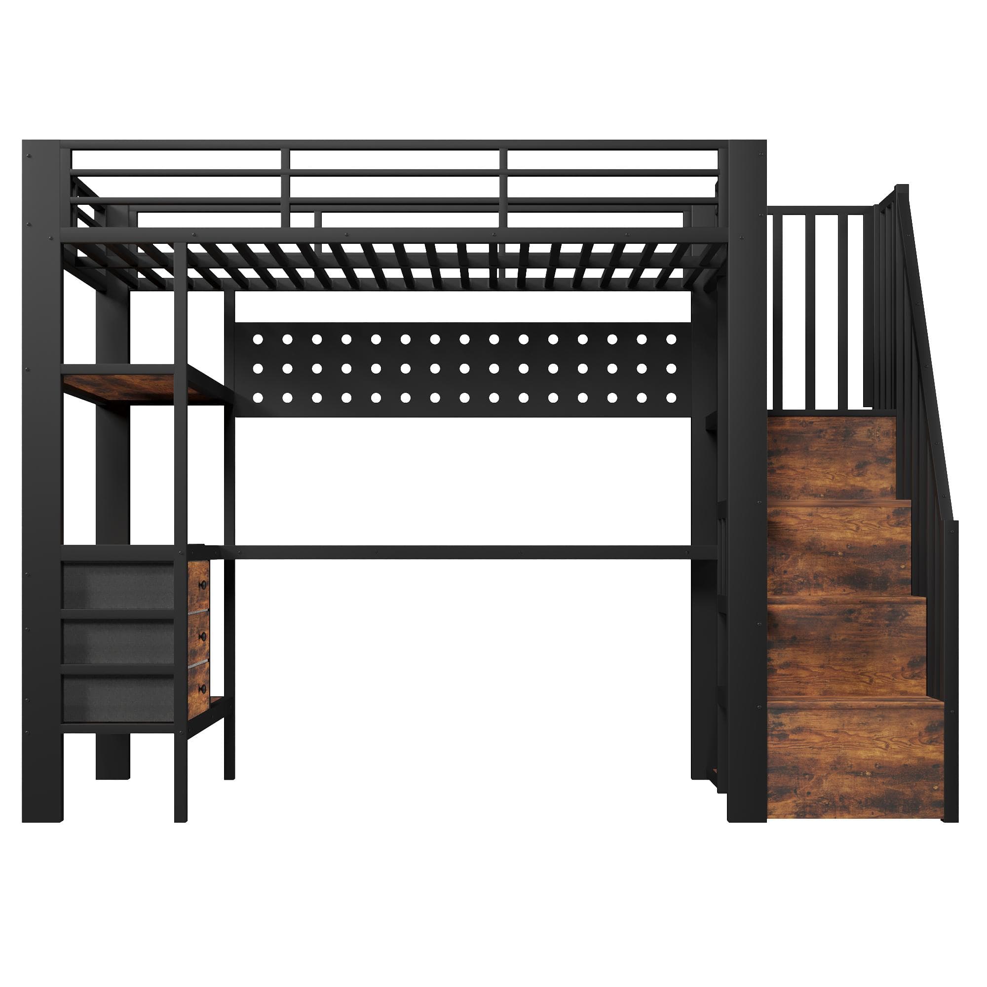 Lit mezzanine 90x200 cm, Noir Aosom France
