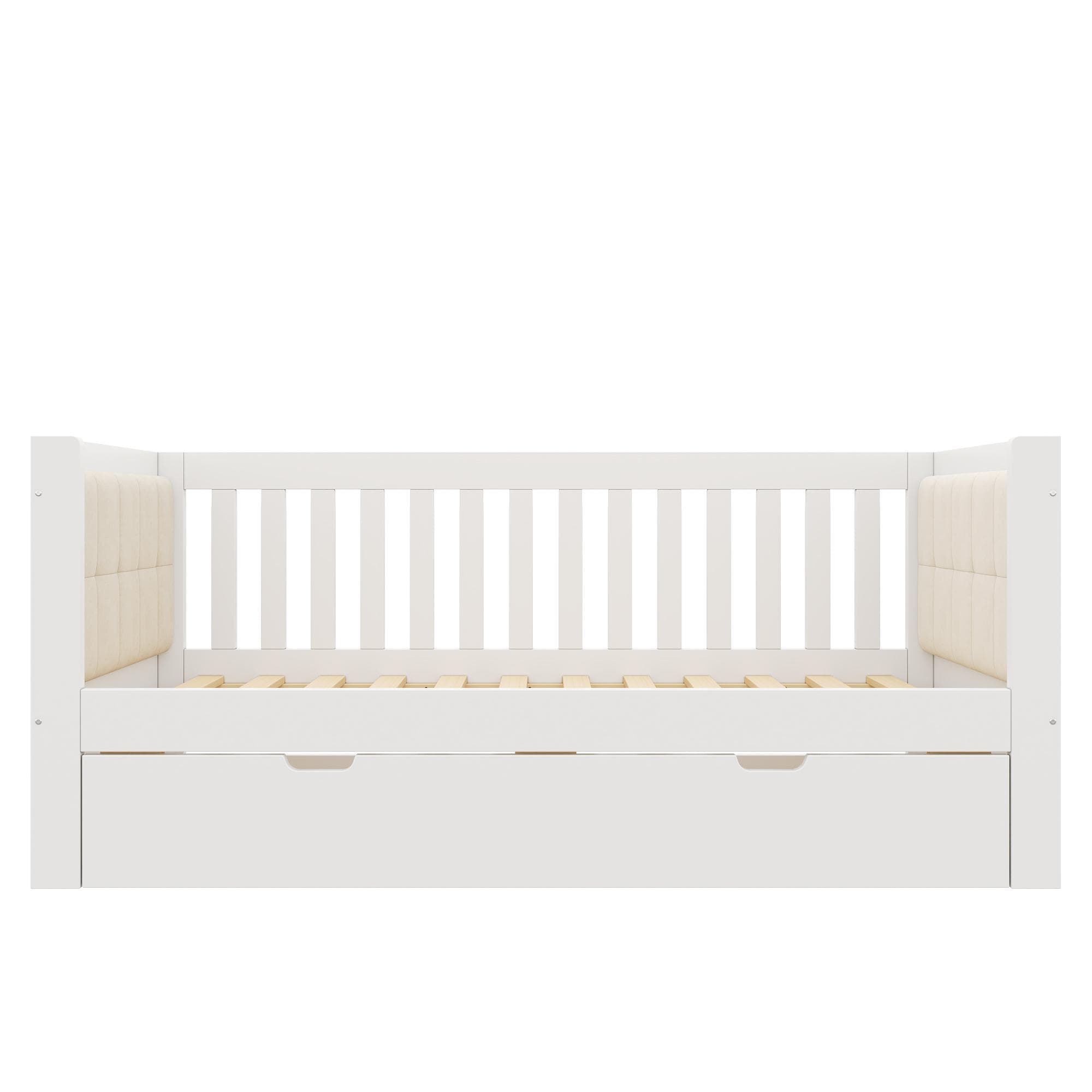 Banquette-lit avec lit gigogne, Blanc Aosom France