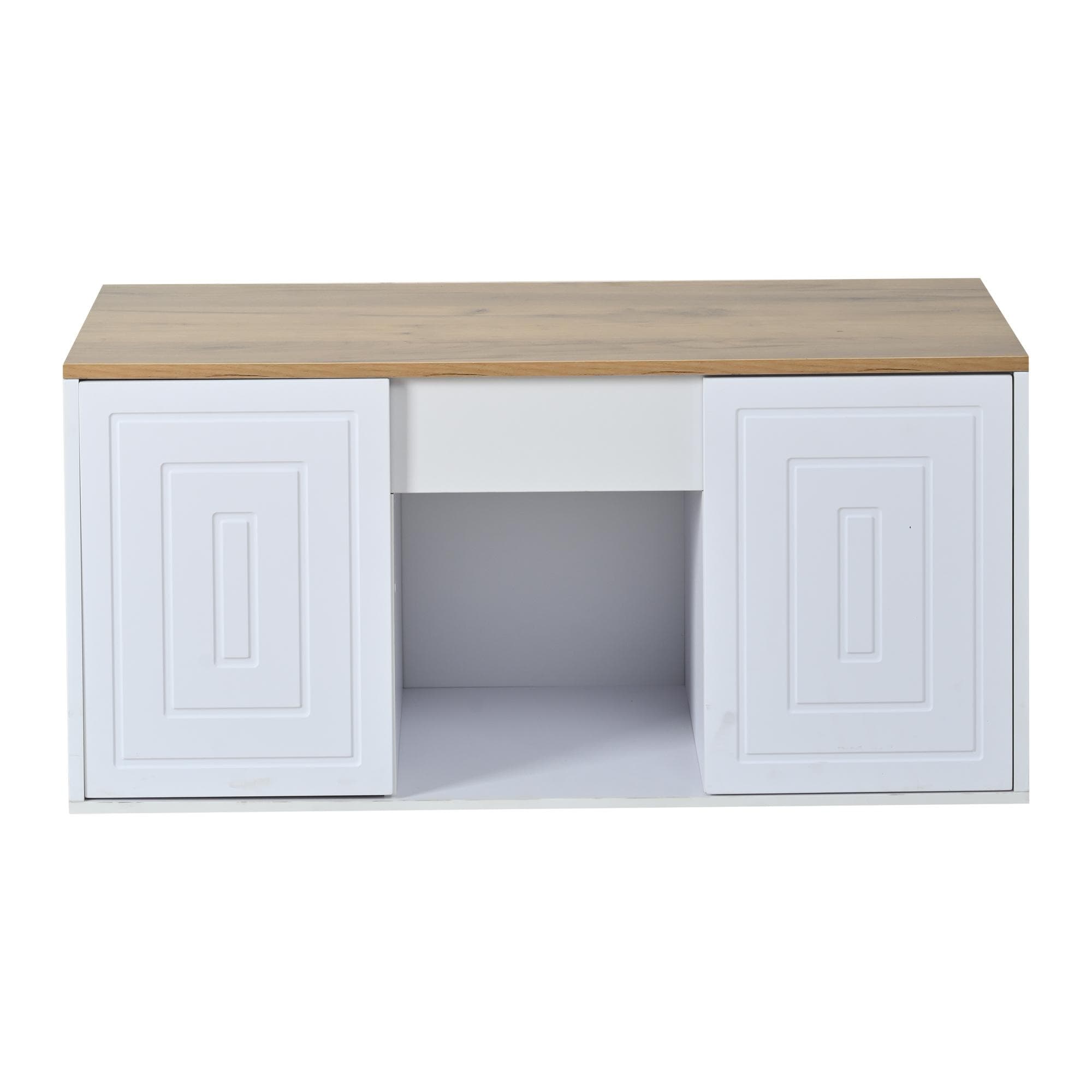 Table basse de salon relevable, Blanc Aosom France