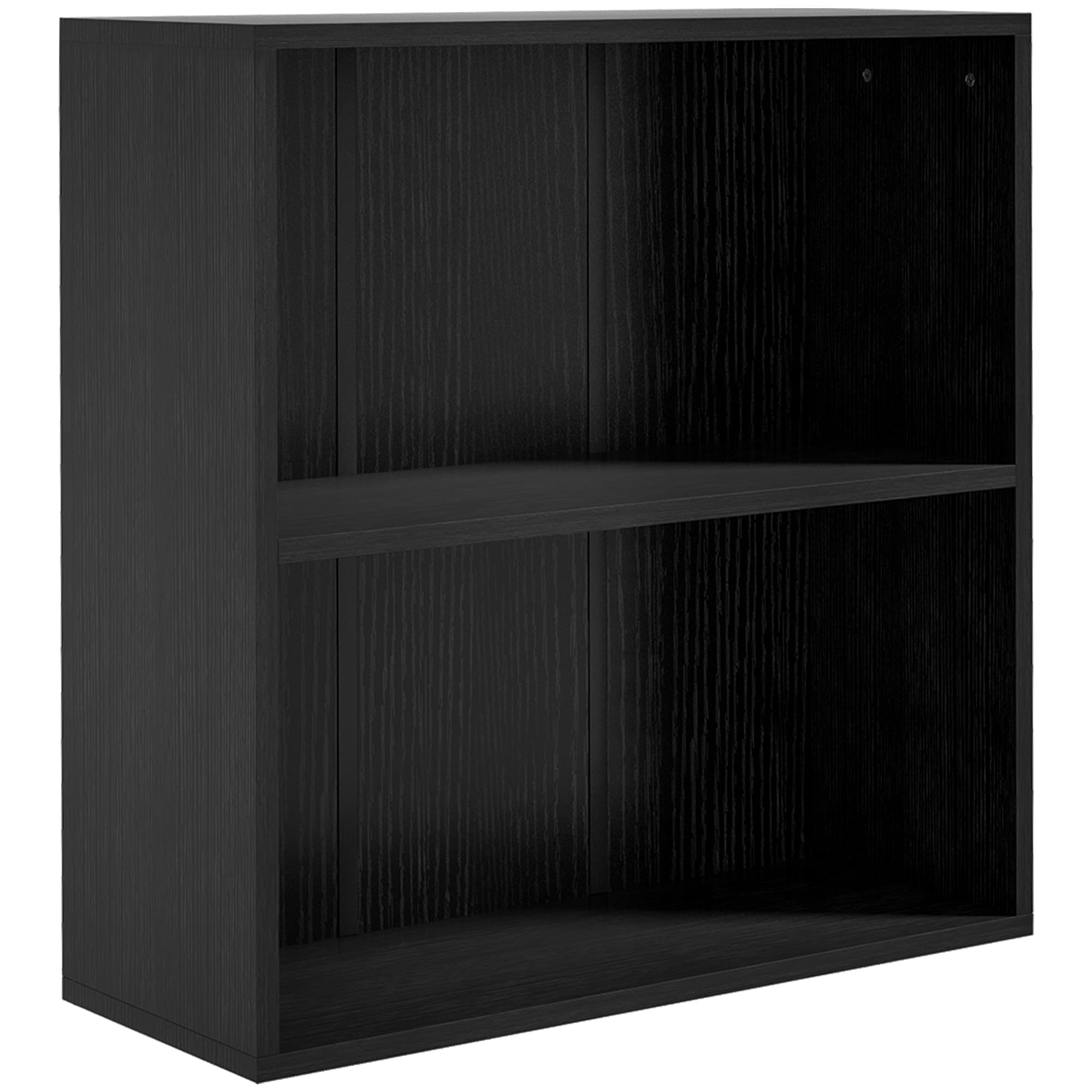 HOMCOM Bibliothèque étagère de rangement avec 2 compartiments et étagère réglable, 60 x 24 x 63 cm, noir