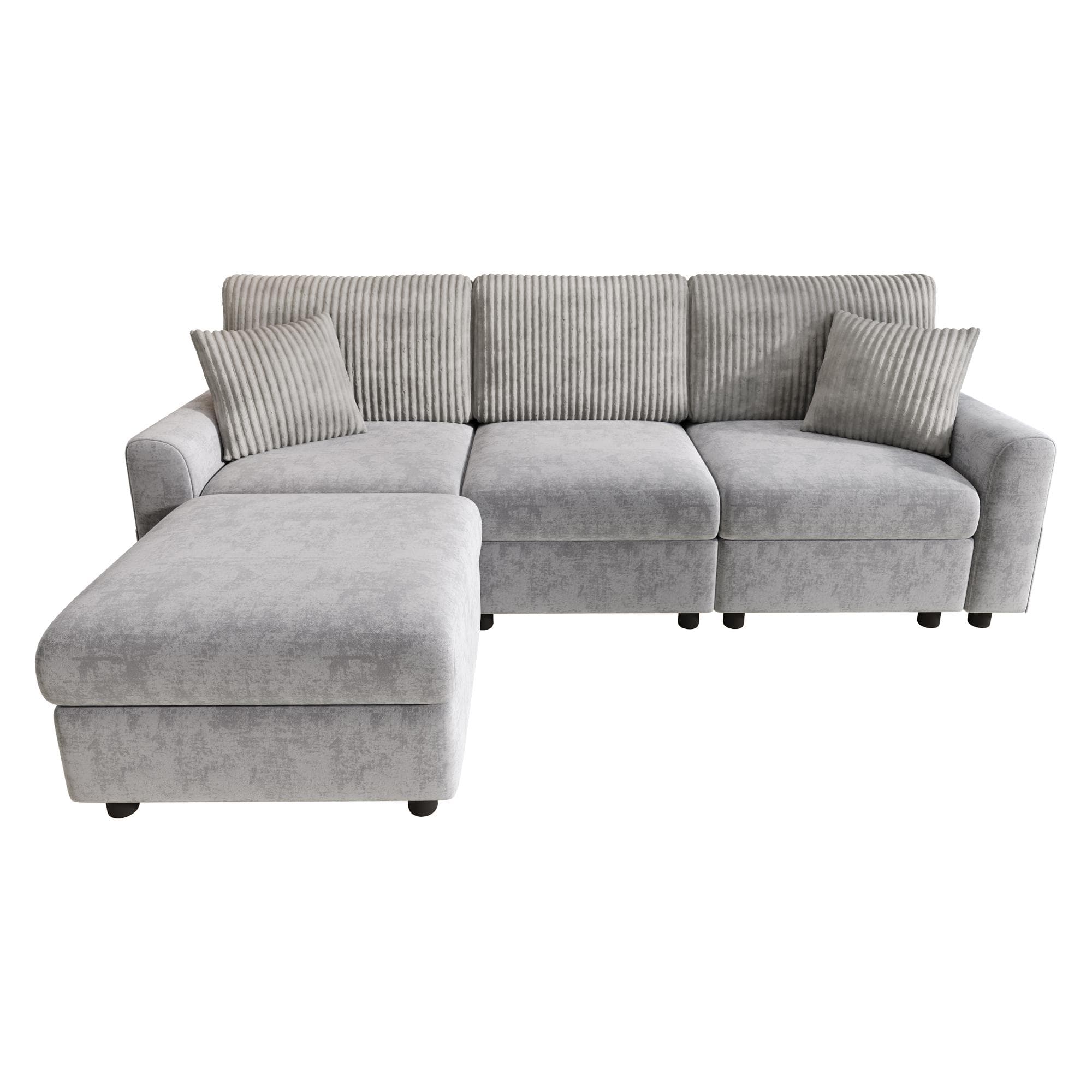Canapé moderne avec pouf, Gris Aosom France