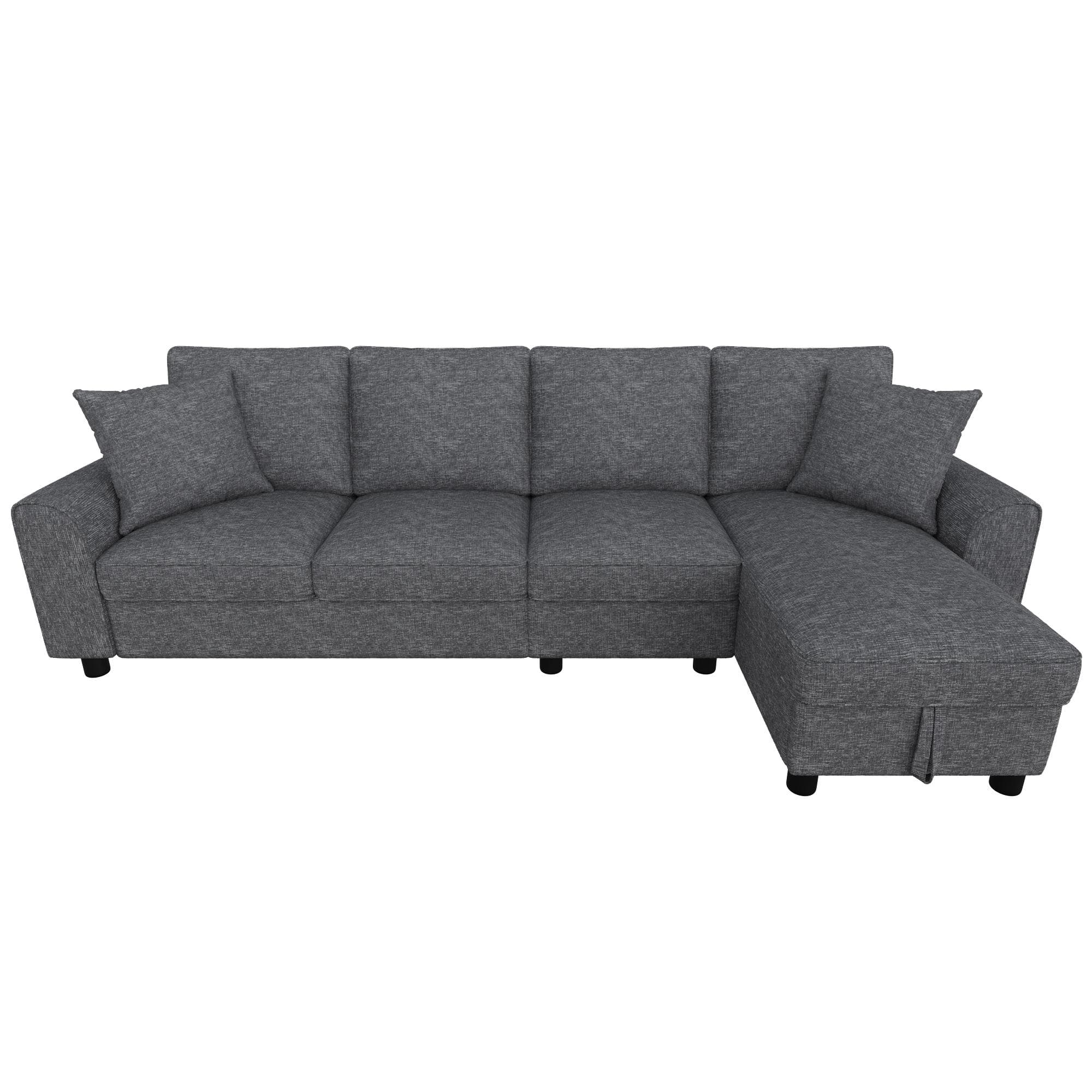 Canapé d'angle en L moderne en chenille, Gris Aosom France