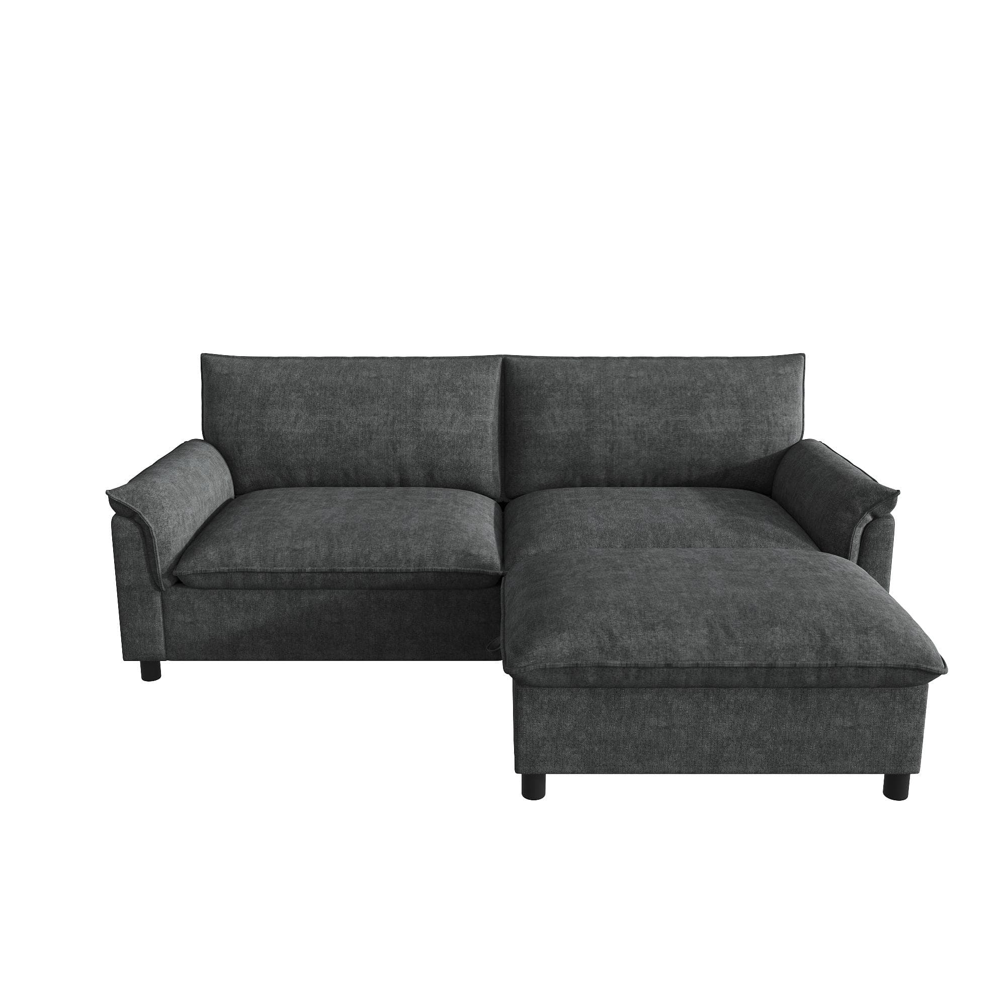 Canapé d'angle modulaire Cloud, Noir Aosom France